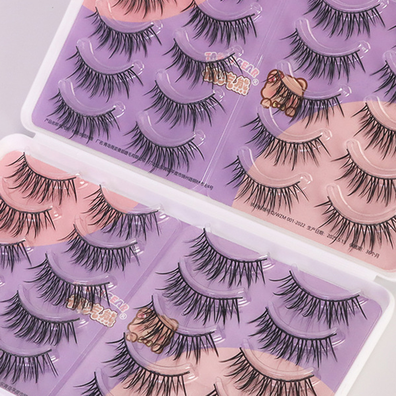 Eyelash Extension Korean Style - 3Dマンガまつげストリップ ドラマティックな太くカールしたつけまつげ 40本入り 9-13mm ブラック Cカール