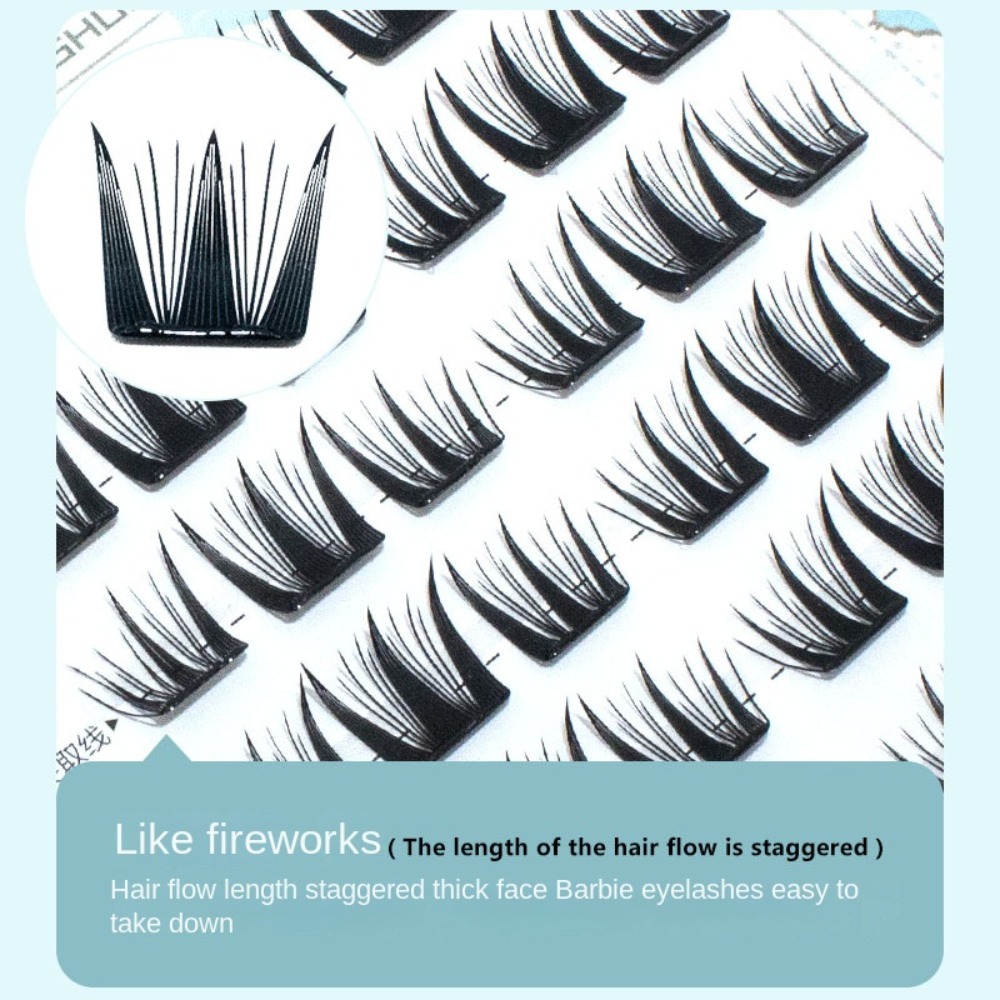Eyelash Extension For Men - ふわふわつけまつげ、接着剤不要、セルフ接着式DIYまつげ束、ナチュラルカール、マンガ風3Dつけまつげ（メンズ）