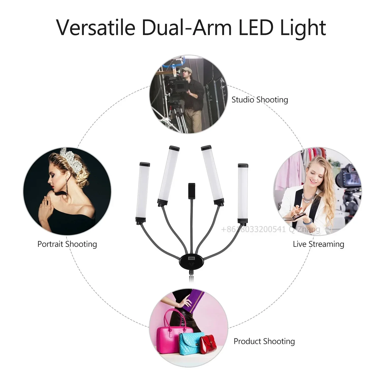 Video Eyelash Extension - 2026年製 イドブロ 80W FX-800II ラッシュLEDライト ビデオ用4アームランプ