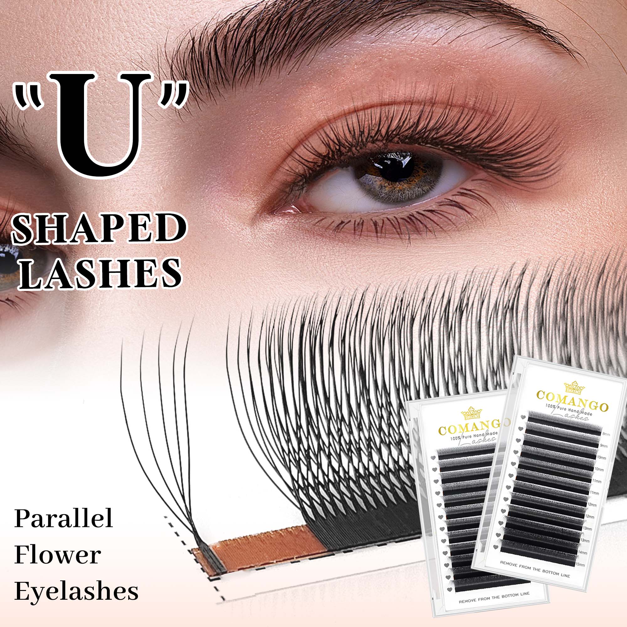 Eyelash Extension Supernatural - CoMango mix8-15mm U字型 3/4/5D まつげエクステンション 超ソフト