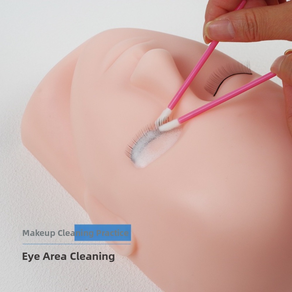 Eyelash Extension For Men - ソフトまつげエクステ練習用モデル シリコン製 再利用可能 リアルヘッドダミー シミュレーション フェイクマンヘッド