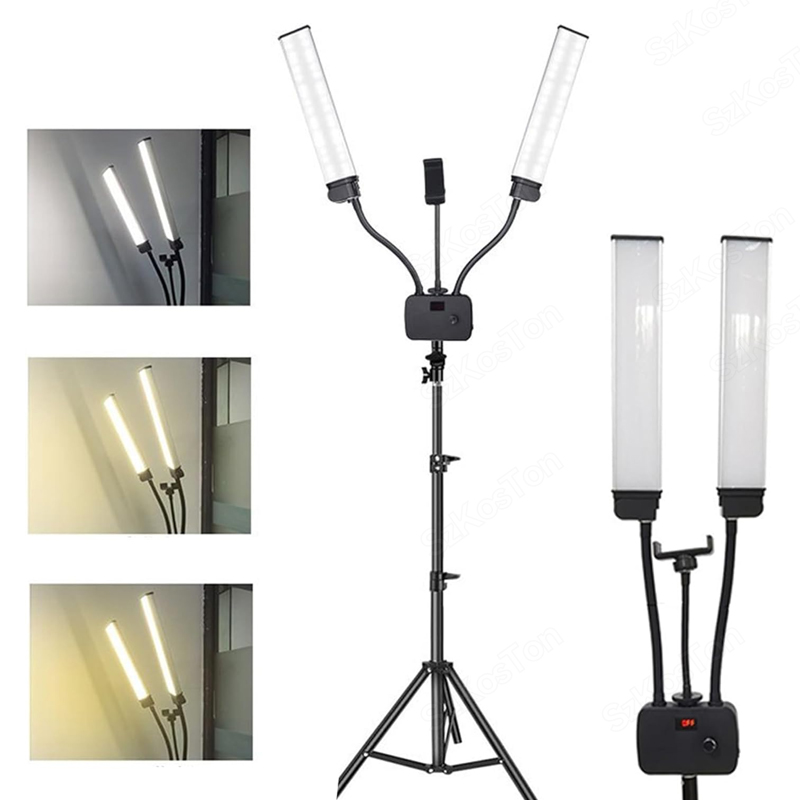 Video Eyelash Extension - 45 ワット柔軟なダブルアーム LED フィルライト美容 LED ビデオライト