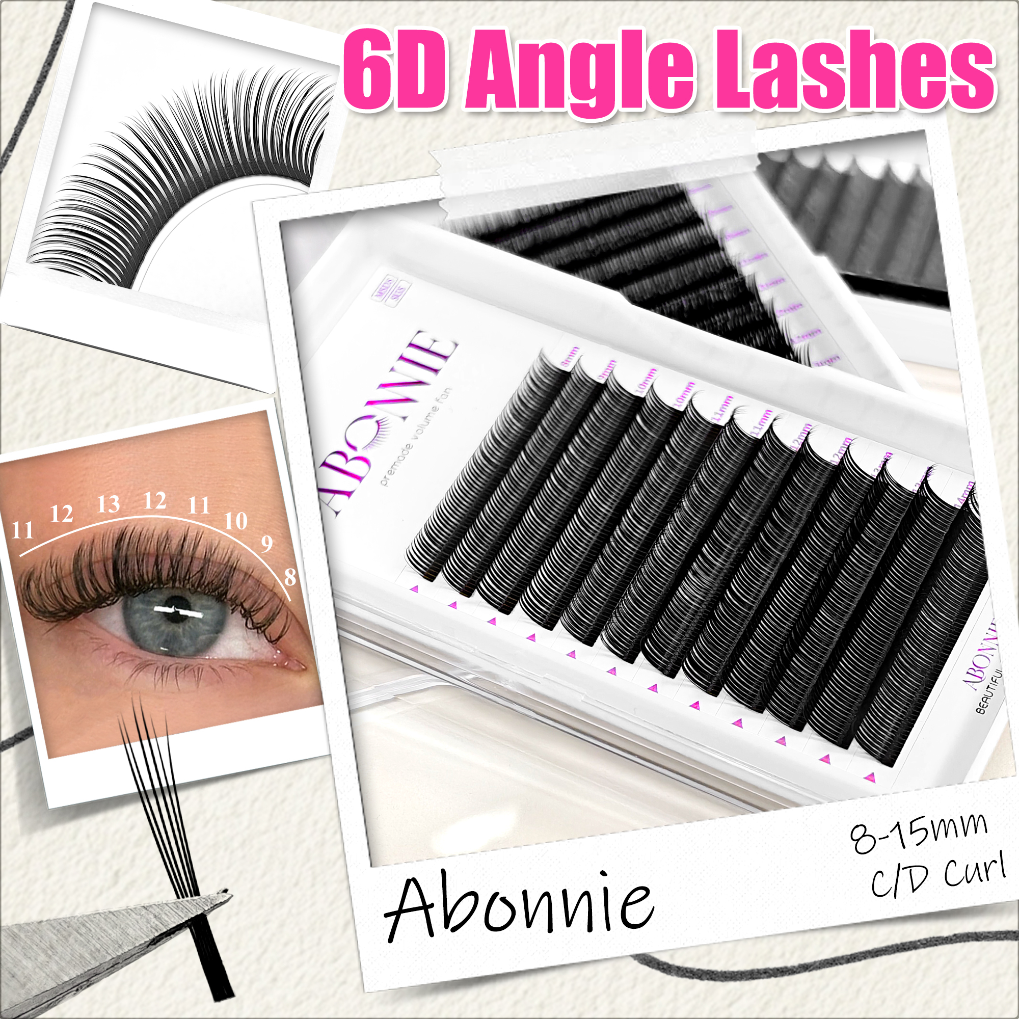 Eyelash Extension For Men - アボニー ウィスピー セット ラッシュ 5D 6D