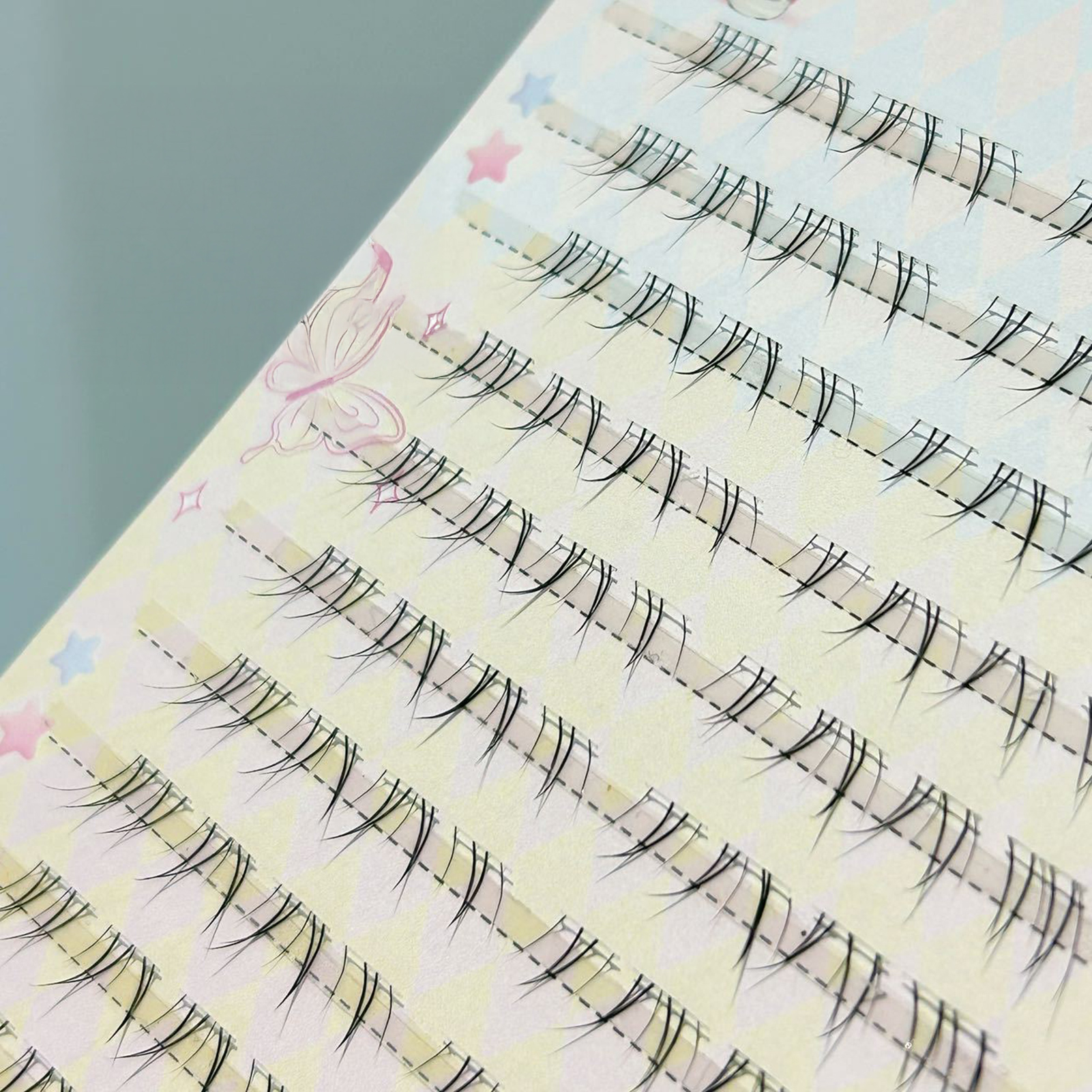 Eyelash Extension Korean Style - DIY 下まつげエクステ 5-7mm ナチュラルでリアルなクラスター デイリー用 下まつげ