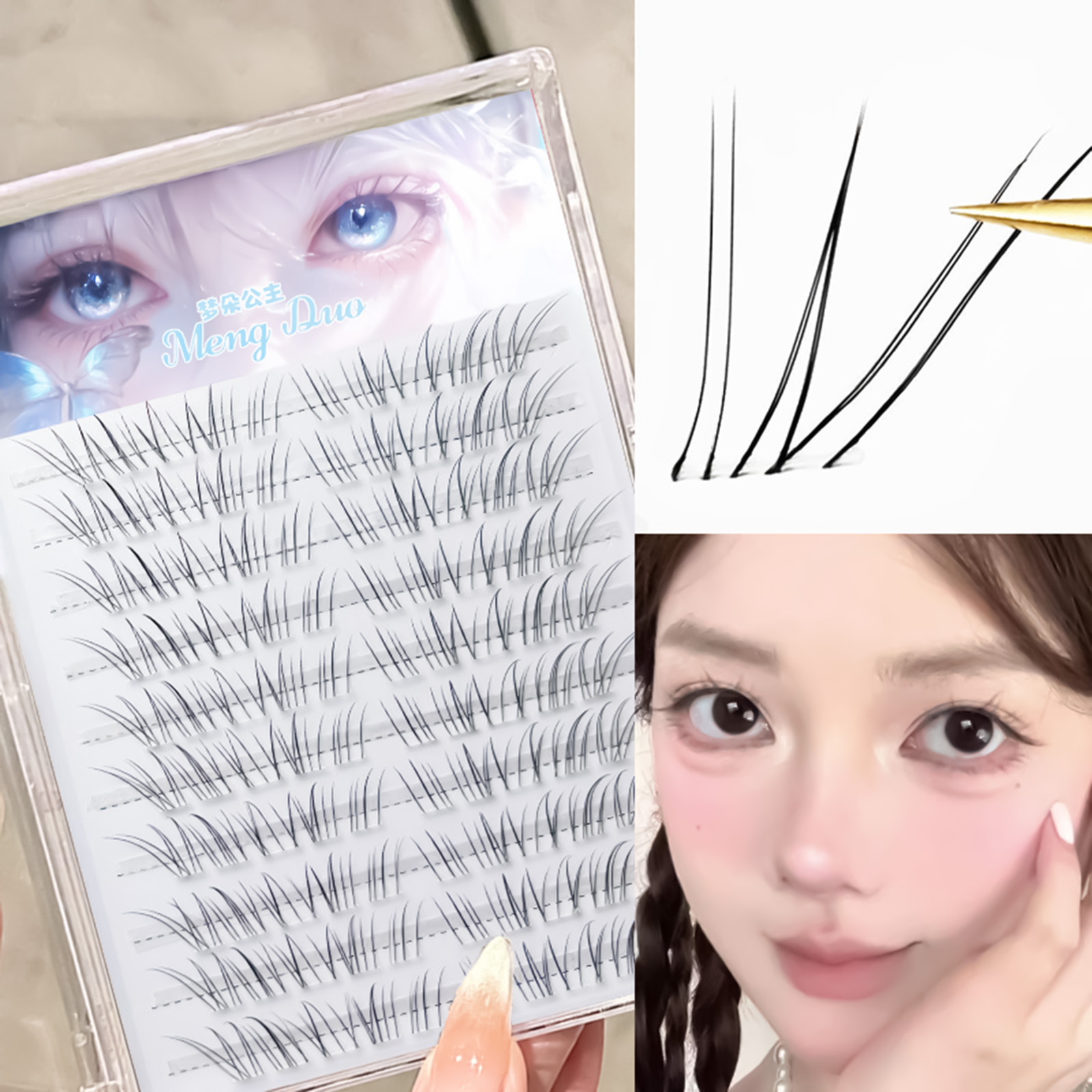 Eyelash Extension Korean Style - 韓国スタイルつけまつげベビースタイルフェイクディアCカールナチュラルボリューム快適で再利用可能な9-11mm日常着用用