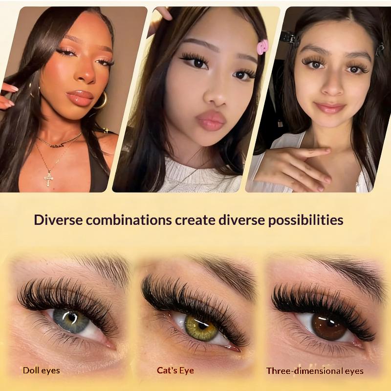 Eyelash Extension Jakarta - 新しいDIYまつげエクステキット、接着剤不要の個別まつげクラスター、フェイクミンクまつげエクステミックスセット、自然なまつげ仕上げ