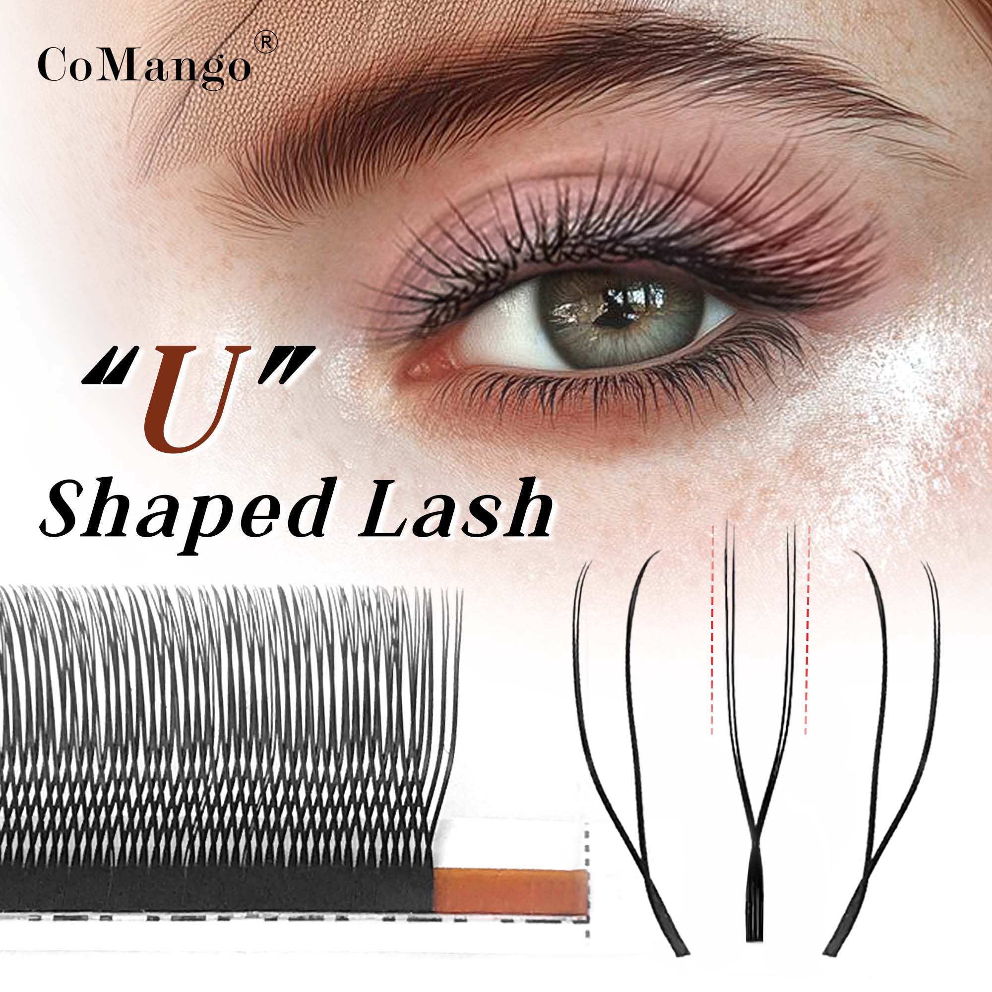 Eyelash Extension Supernatural - ナチュラルつけまつげ Uラッシュシェイプ スーパーソフトアイラッシュエクステンション 12本マットブラック ナチュラルラッシュ プレメイドファン