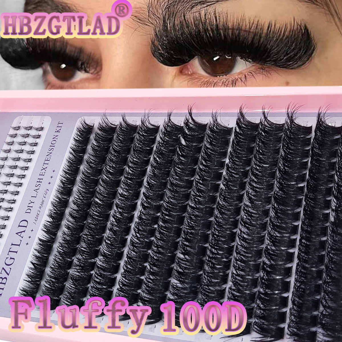 Eyelash Extension For Men - HBZGTLAD 60D-200D ボトム＆ふわふわまつげクラスター ボリュームまつげエクステ スパイクまつげクラスター DIY