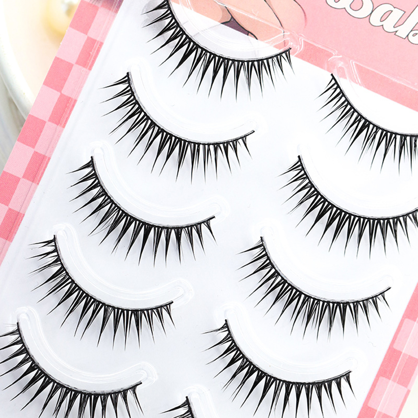 Eyelash Extension Korean Style - 5ペアのストリップウィスピーつけまつげ、ナチュラルなストリップマンガまつげ、韓国風エクステンションストリップつけまつげ
