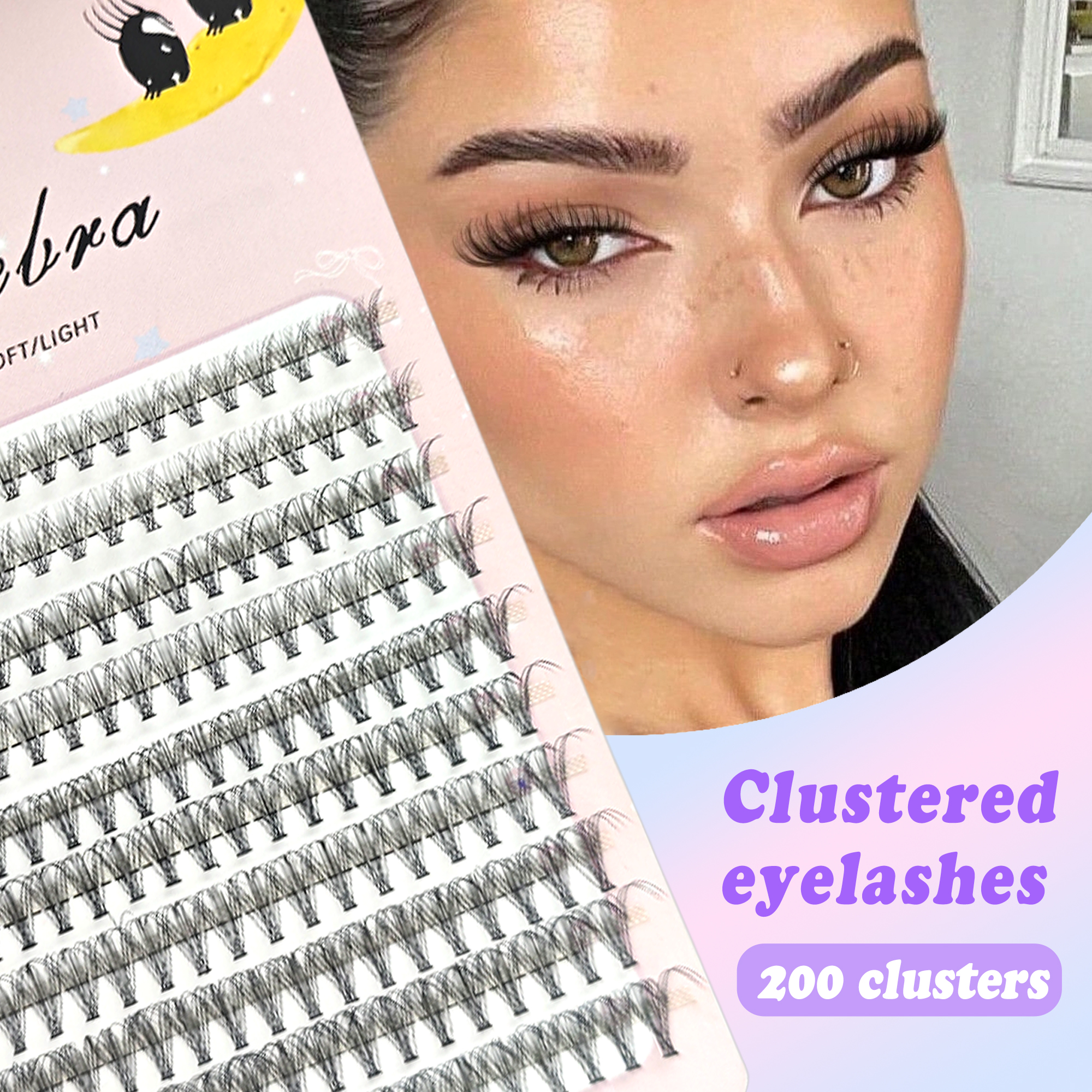 Eyelash Extension Supernatural - 個別まつげクラスター D カールミックスラッシュクラスター 3D うっすら DIY