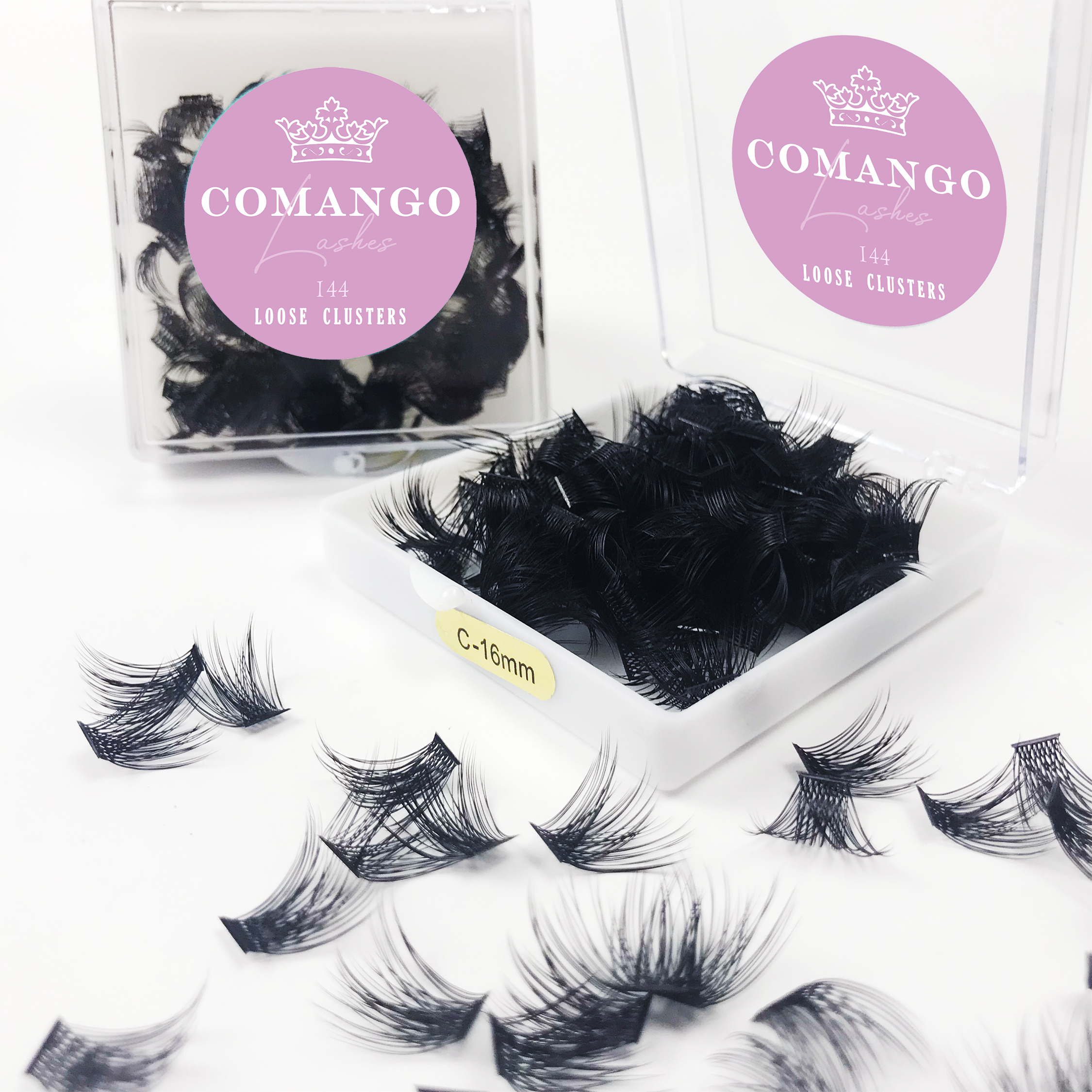 Eyelash Extension Anime - CoMango ルースラッシュクラスター 144 個 C/D カール