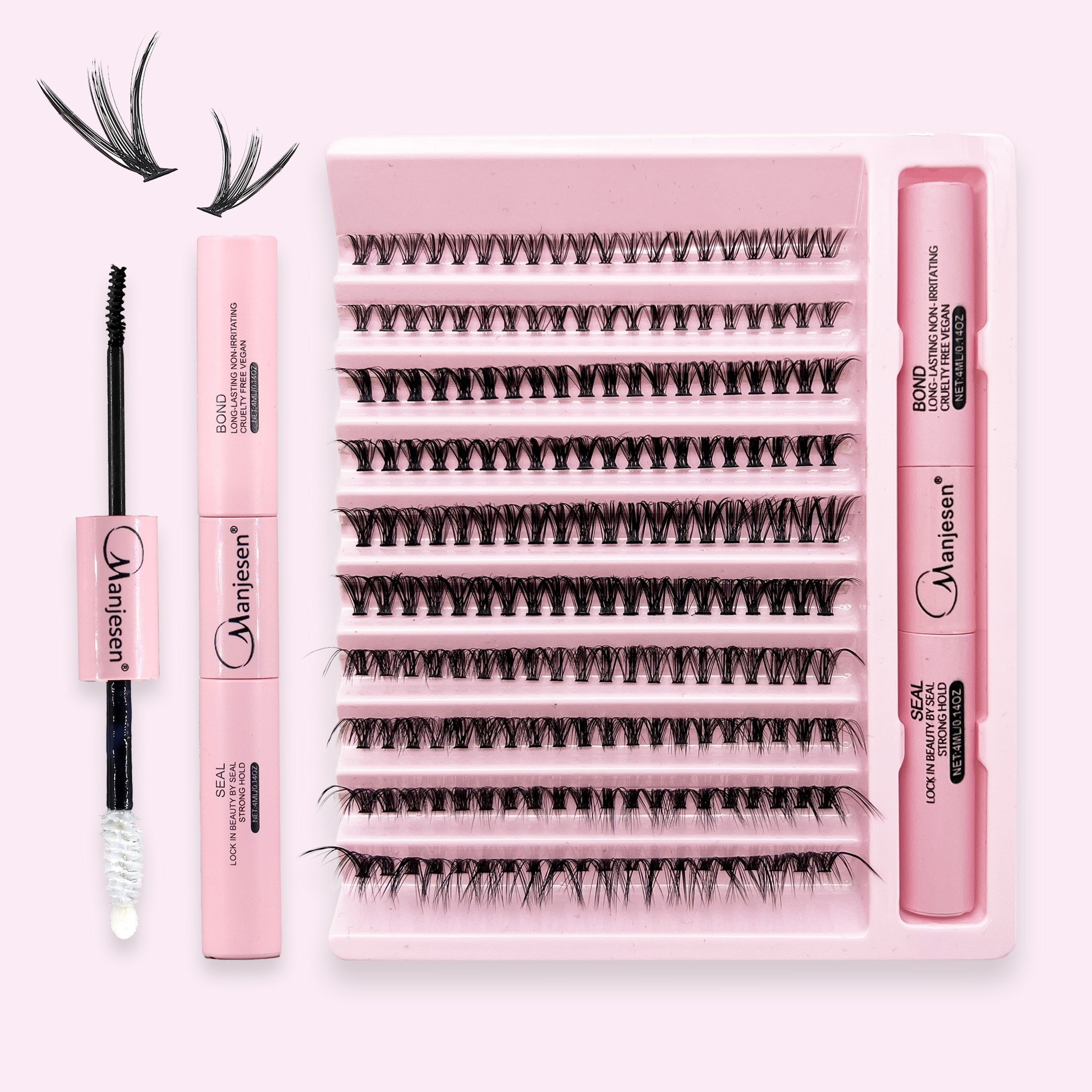 Eyelash Extension Equipment - まつげ200本セット、クラスターラッシュボンド＆シール、メイクアップツール、DIYまつげエクステンションキット、まつげ接着用グルーアクセサリー