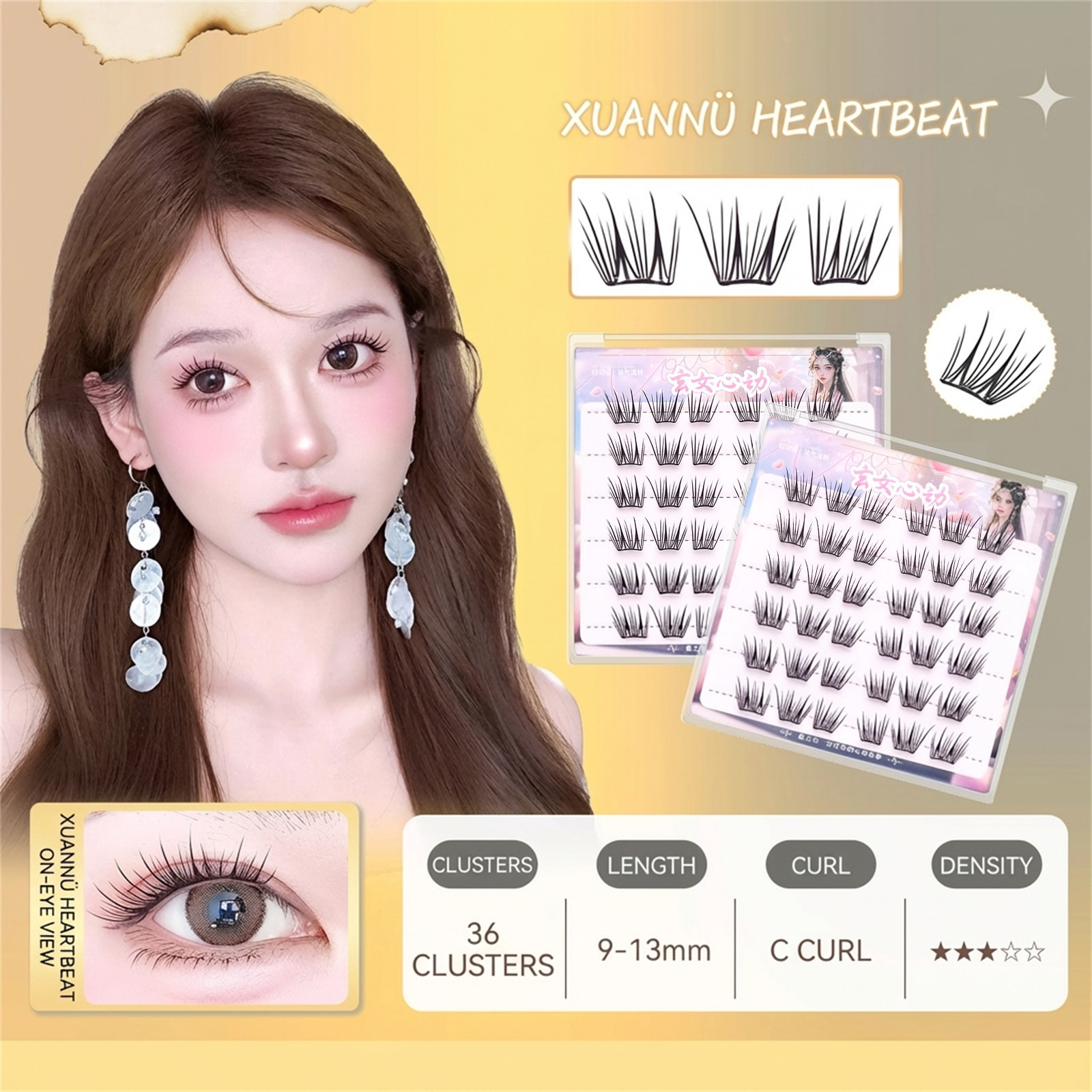 Eyelash Extension Korean Style - 韓国風まつげエクステ ノングルー 個別つけまつげ クラスタ ナチュラル ロング