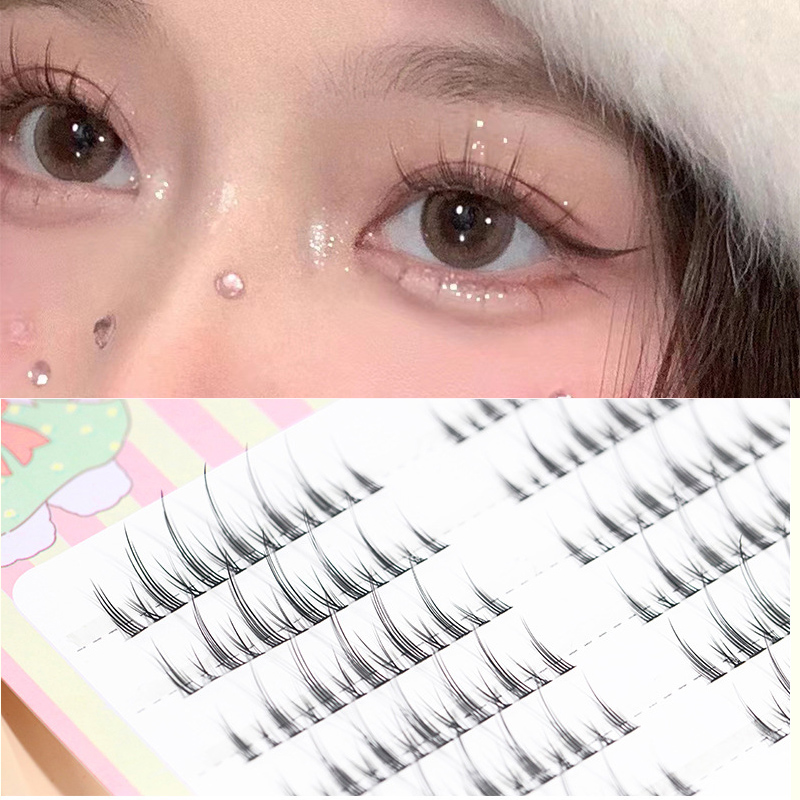 Eyelash Extension Supernatural - ドリームナカイ-女性用の不規則な偽のつけまつげ,自然なステッカーセグメント化されたシングルツフテッドヘアシミュレーションfd15/fd60