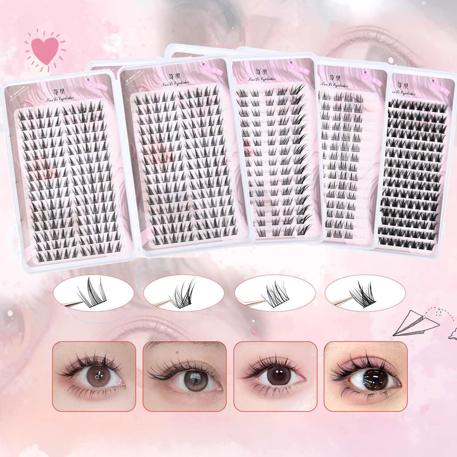 Eyelash Extension Supernatural - 30列 3D ウィスピー ふわふわ フェイクまつげ クラスター
