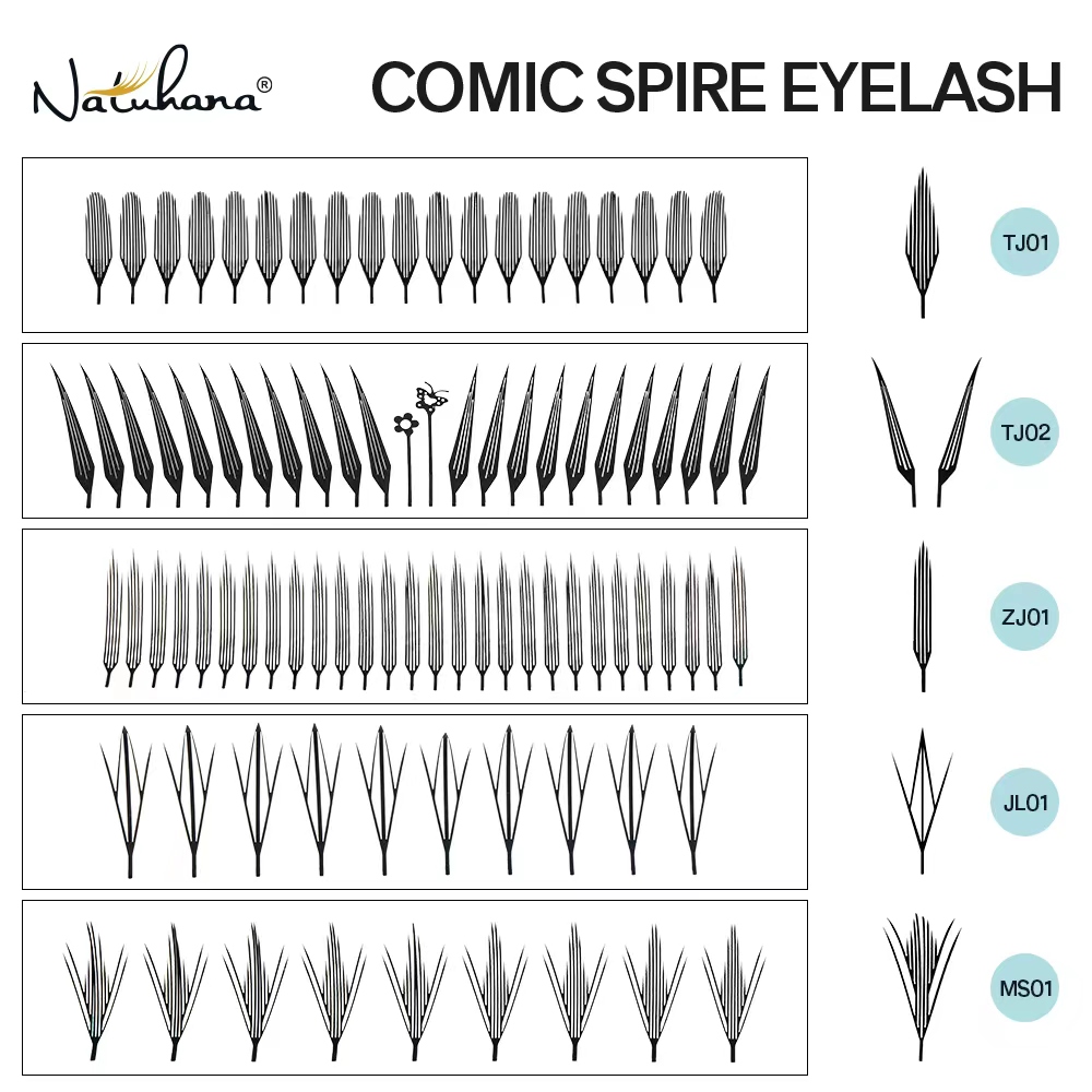 Eyelash Extension Anime - NATUHANA コミックスパイアまつげ C D カールアニメ効果まつげソフトマンガ既製ファン個別ボリュームまつげメイクアップツール