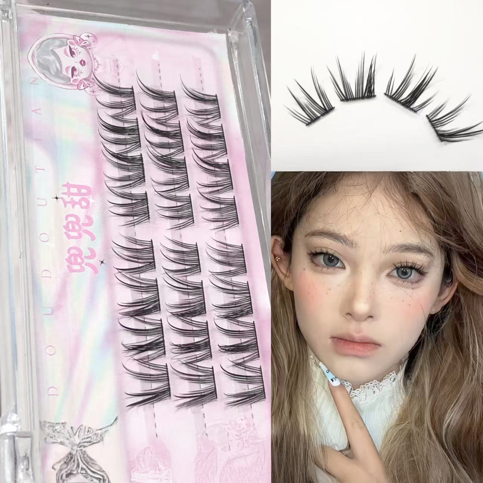 Eyelash Extension Korean Style - 3/10 行コミック偽まつげフライフィッシュテールスタイル DIY ラッシュエクステンション韓国ポップガールズ Cos メイクアップツール