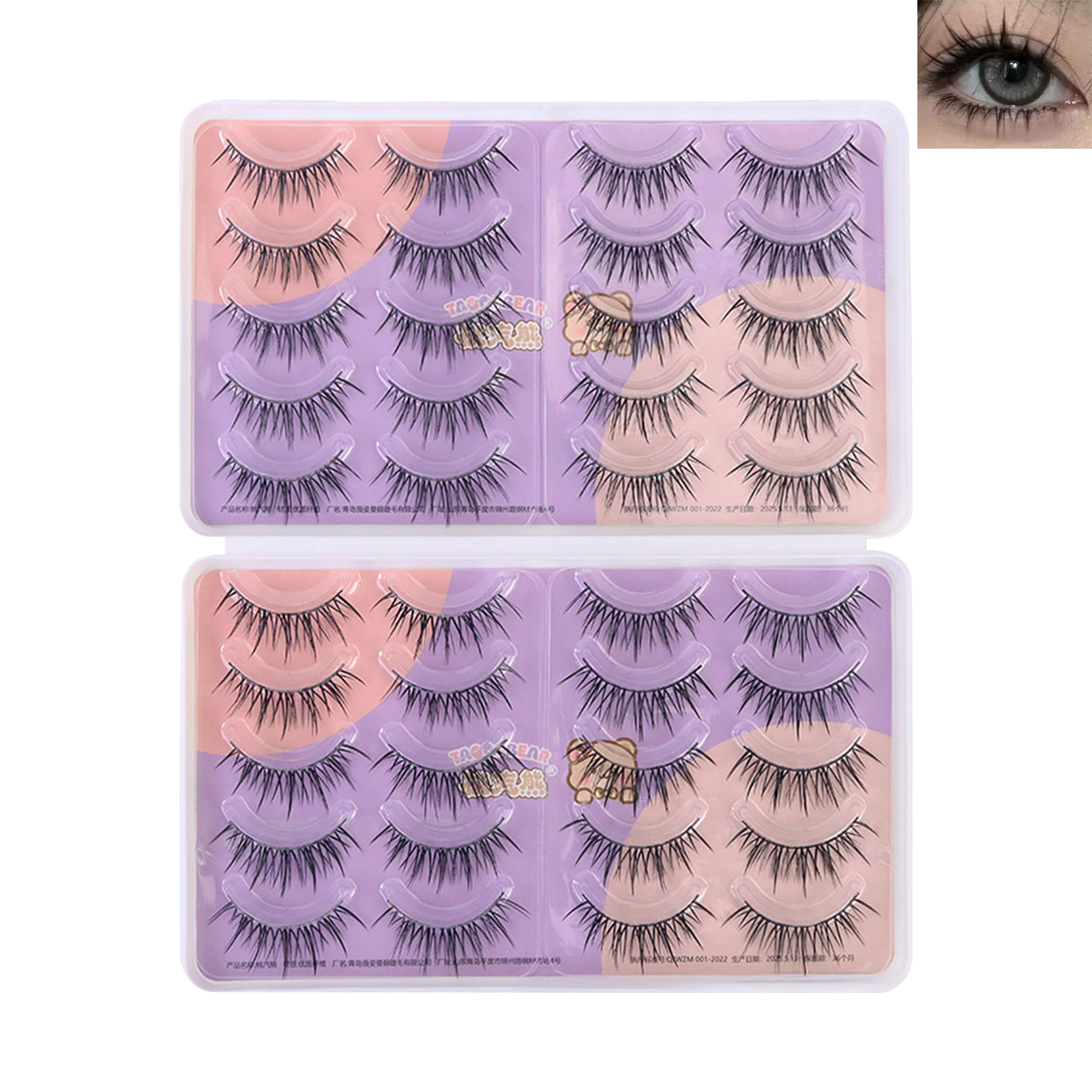 3Dマンガまつげストリップ ドラマティックな太くカールしたつ - Eyelash Extension Korean Style のレビューと価格