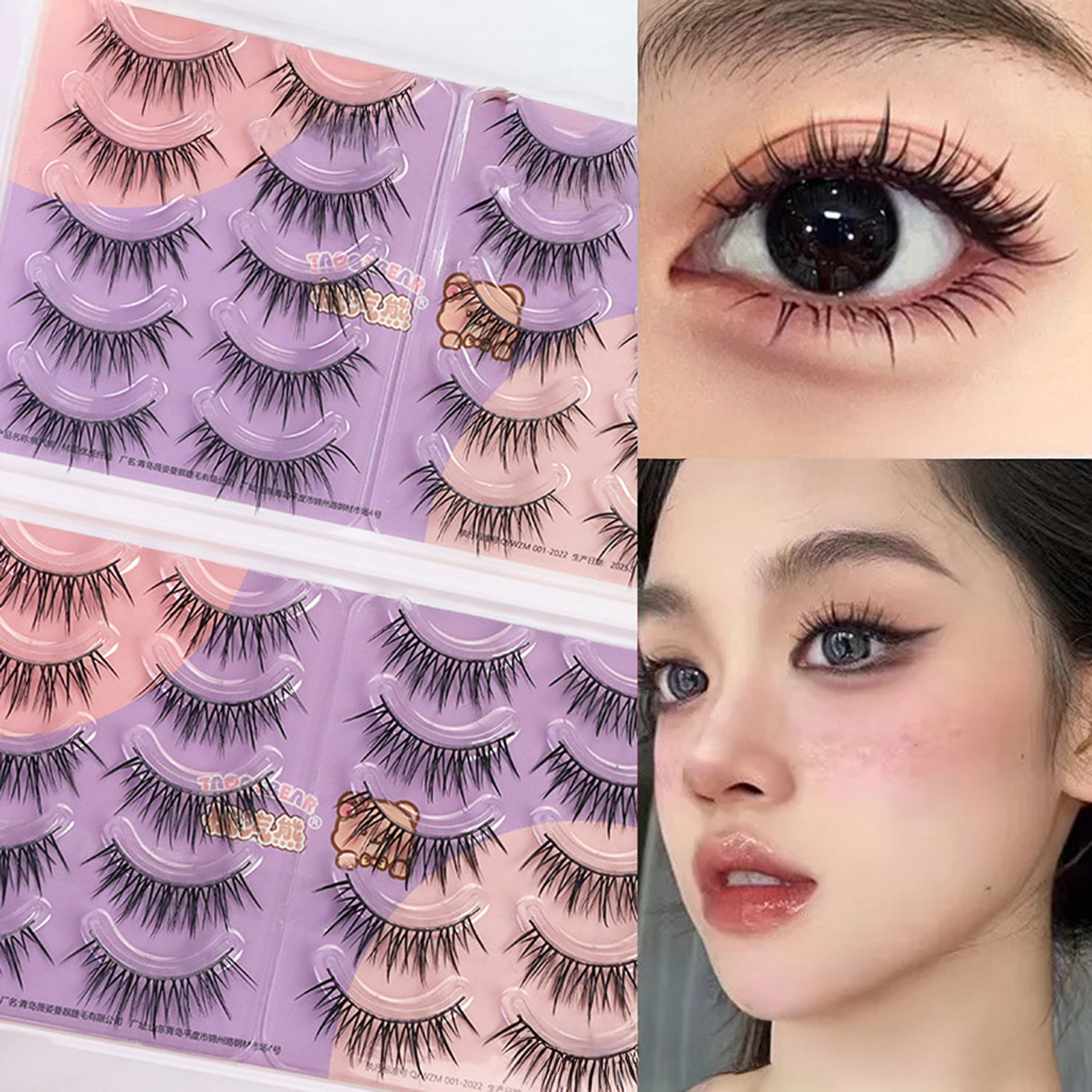 3Dマンガまつげストリップ ドラマティックな太くカールしたつ - Eyelash Extension Korean Style のレビューと価格