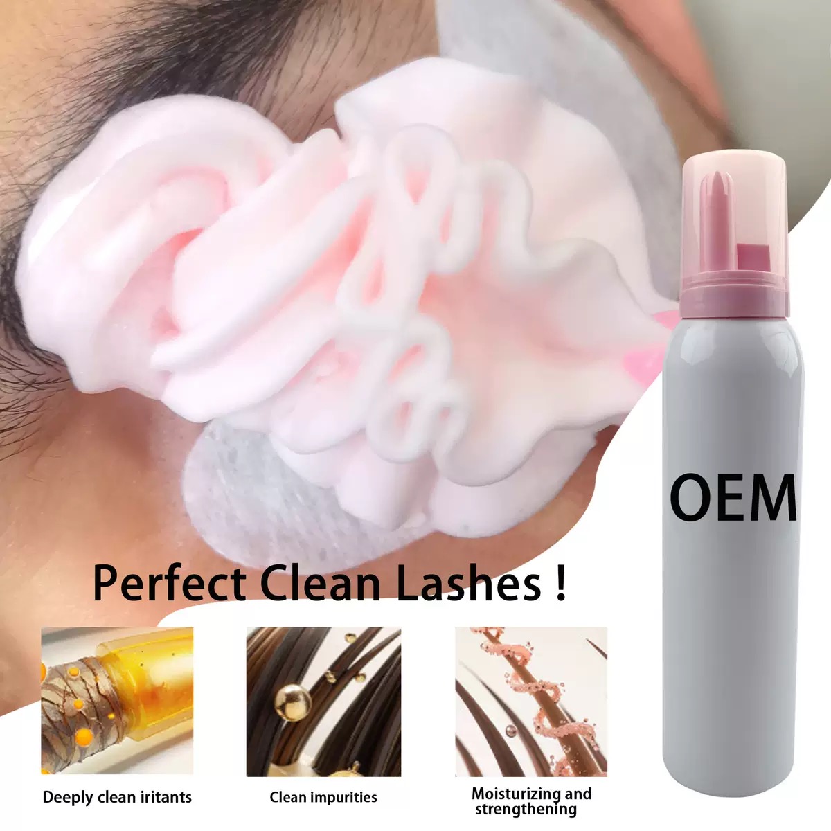 カスタマイズされたホイップラッシュシャンプーピンクフォームク - Eyelash Extension Foam Cleanser のレビューと価格