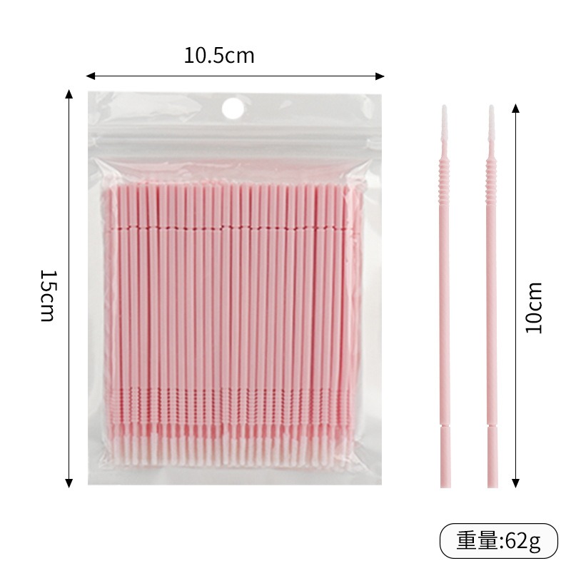 500本入りまつげエクステ洗浄スワブ ロング/ショートチップ - Eyelash Extension Jakarta のレビューと価格
