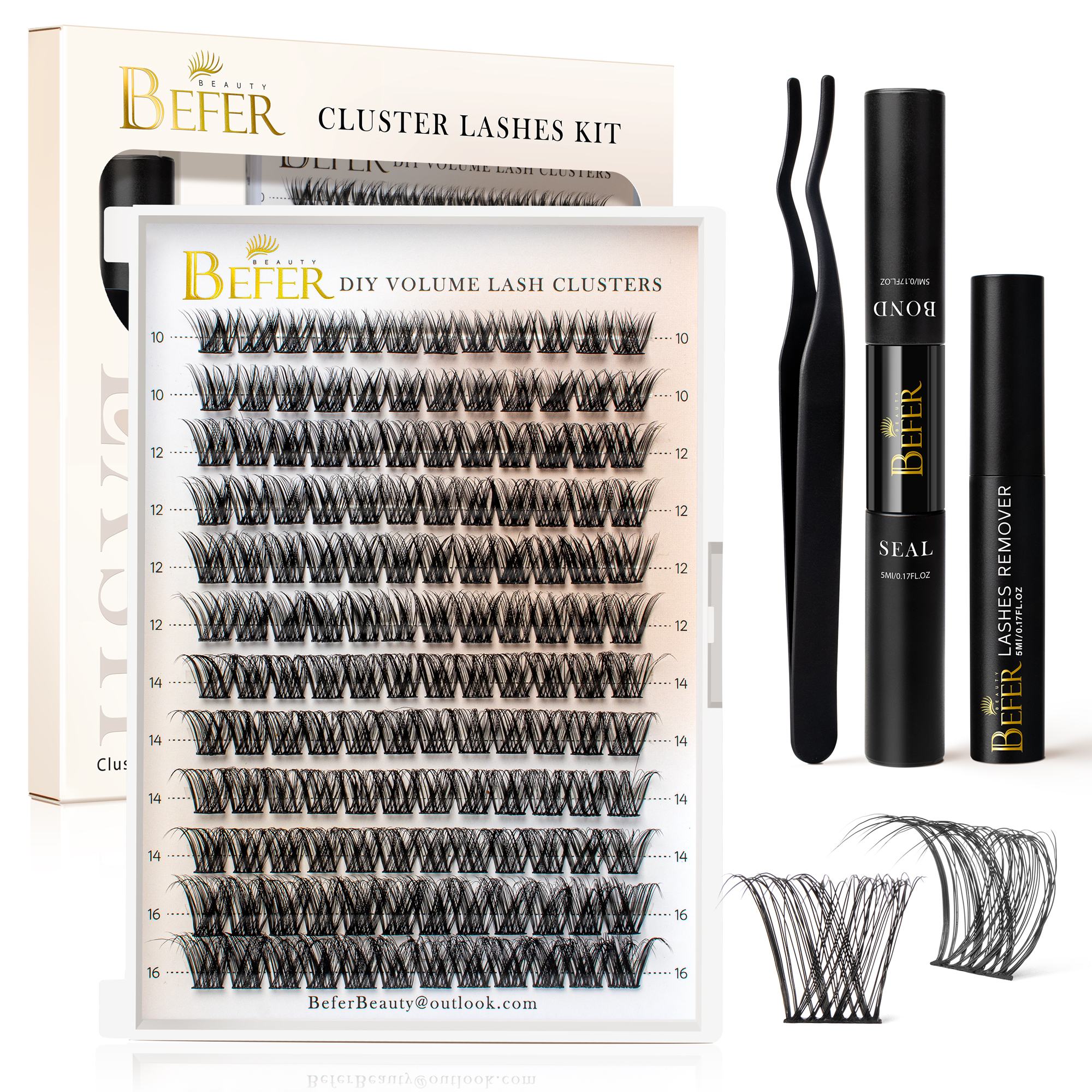 ベファー ラッシュクラスターキット つけまつげセット 3D  - Eyelash Extension Equipment のレビューと価格