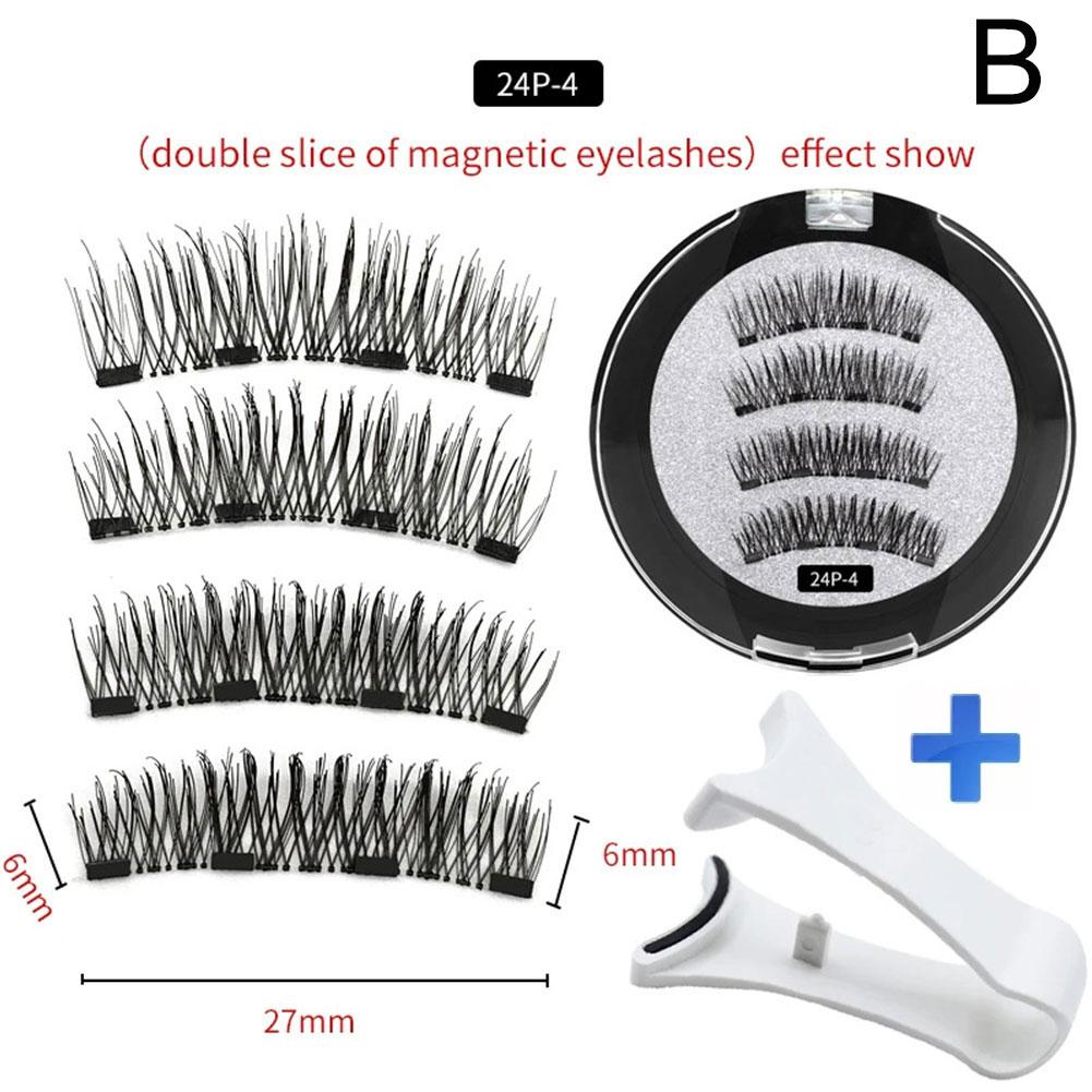 2 ペア 3D 磁気つけまつげ再利用可能な磁気まつげ 4 磁 - Eyelash Extension Equipment のレビューと価格