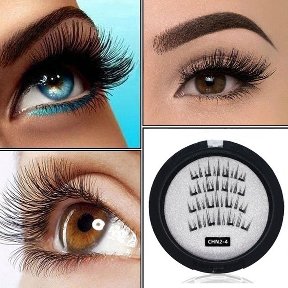 2 ペア 3D 磁気つけまつげ再利用可能な磁気まつげ 4 磁 - Eyelash Extension Equipment のレビューと価格