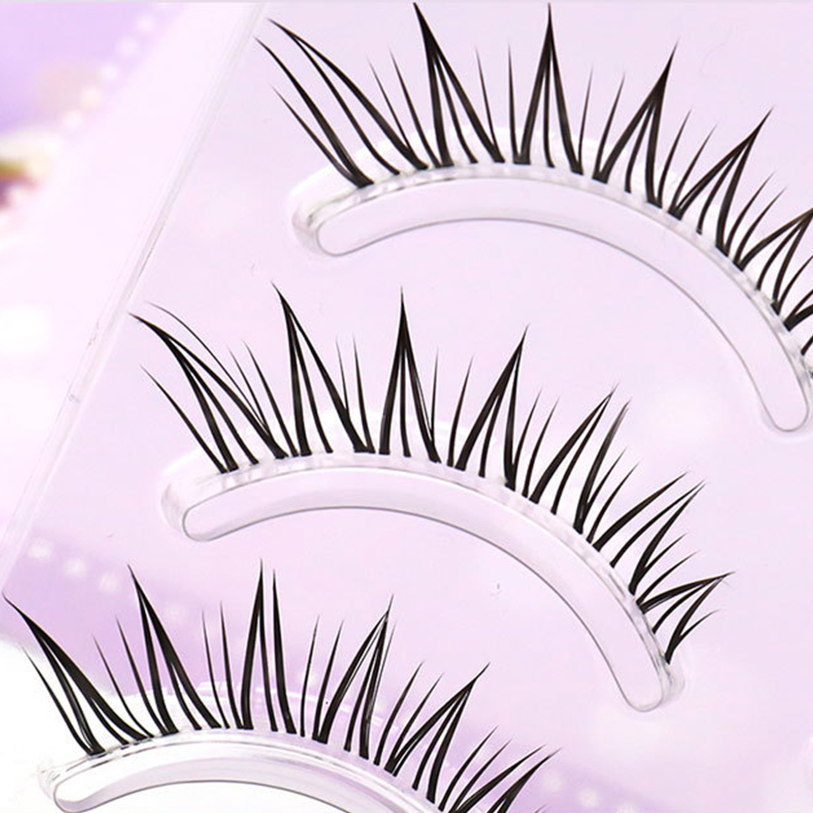5ペアのキツネのつけまつげフルストリップクリア薄いバンドデザ - Eyelash Extension Korean Style のレビューと価格