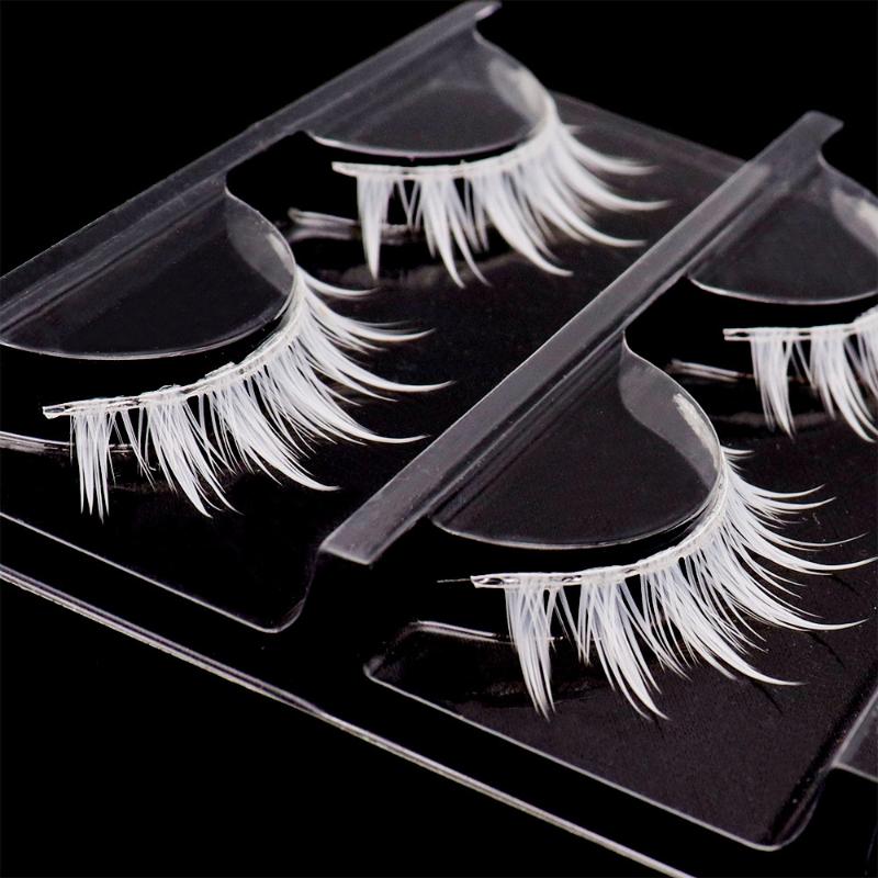 白いつけまつげ 3ペア クロスストリップスタイル 長持ちする - Eyelash Extension Anime のレビューと価格