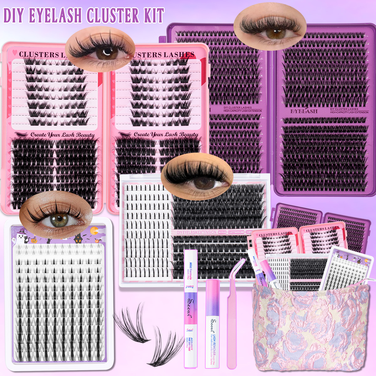 DIY クラスターラッシュキット 個別まつげ フェイクミンク - Eyelash Extension Equipment のレビューと価格