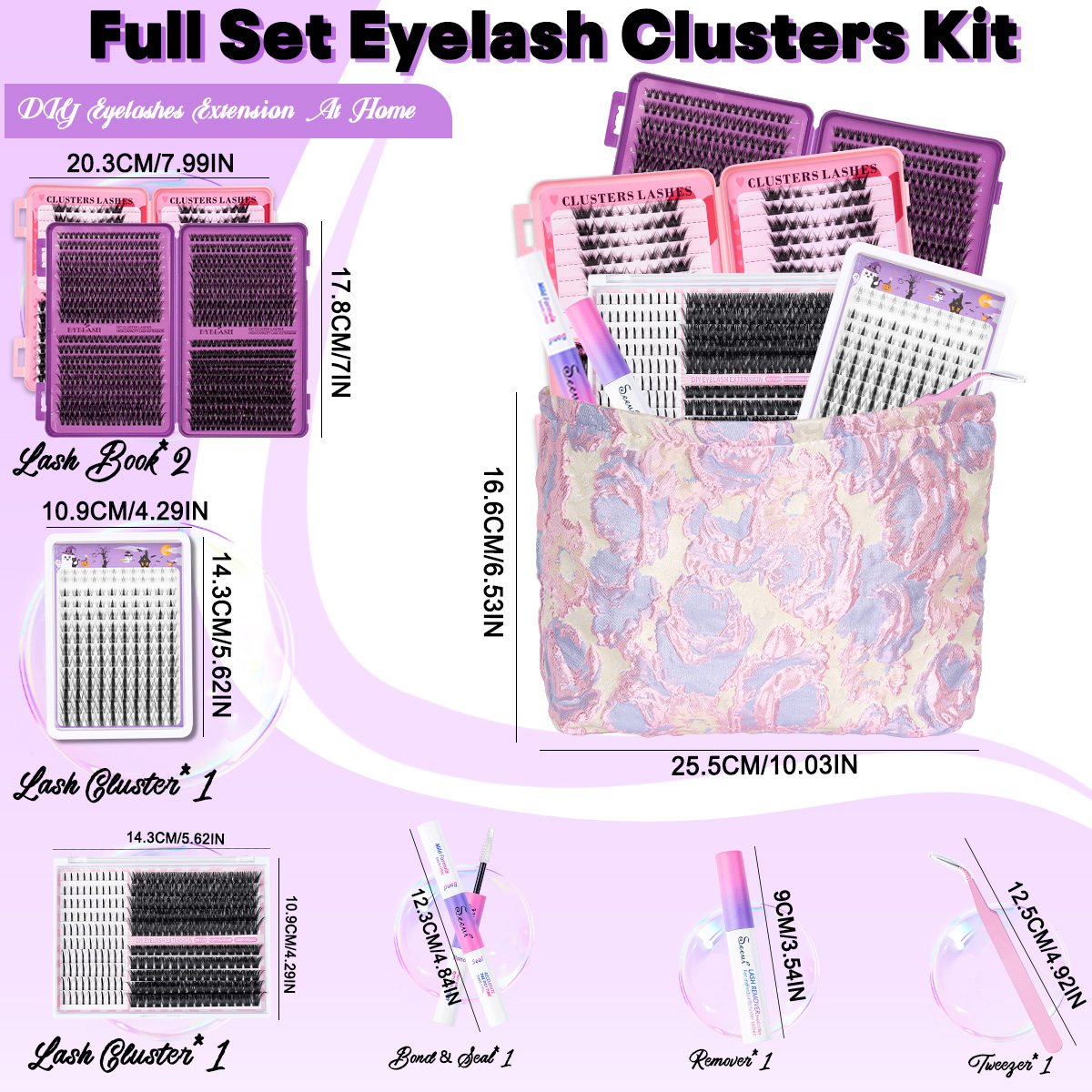 DIY クラスターラッシュキット 個別まつげ フェイクミンク - Eyelash Extension Equipment のレビューと価格