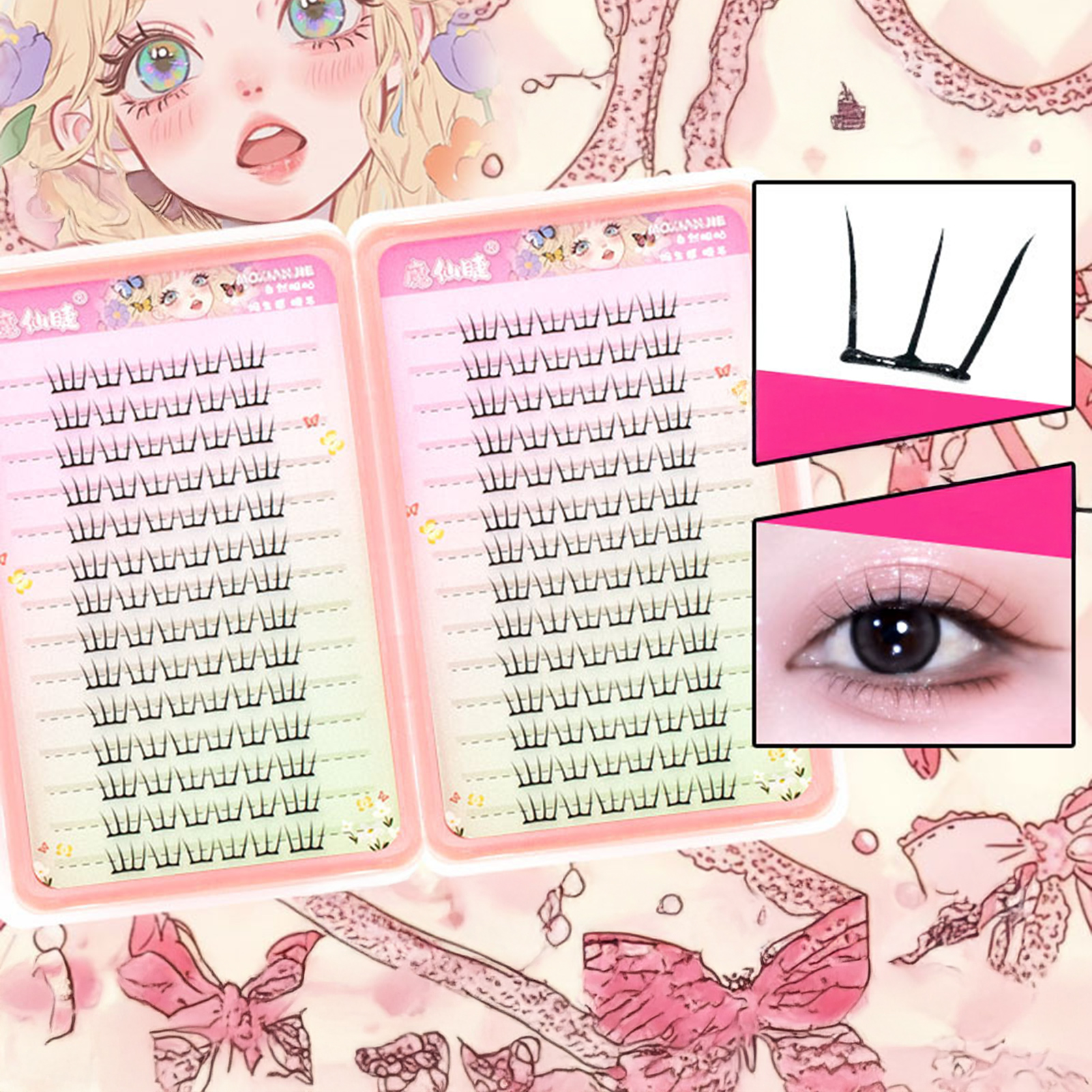 韓国スタイルまつげナチュラルソフト薄型つけまつげエクステンシ - Eyelash Extension Korean Style のレビューと価格
