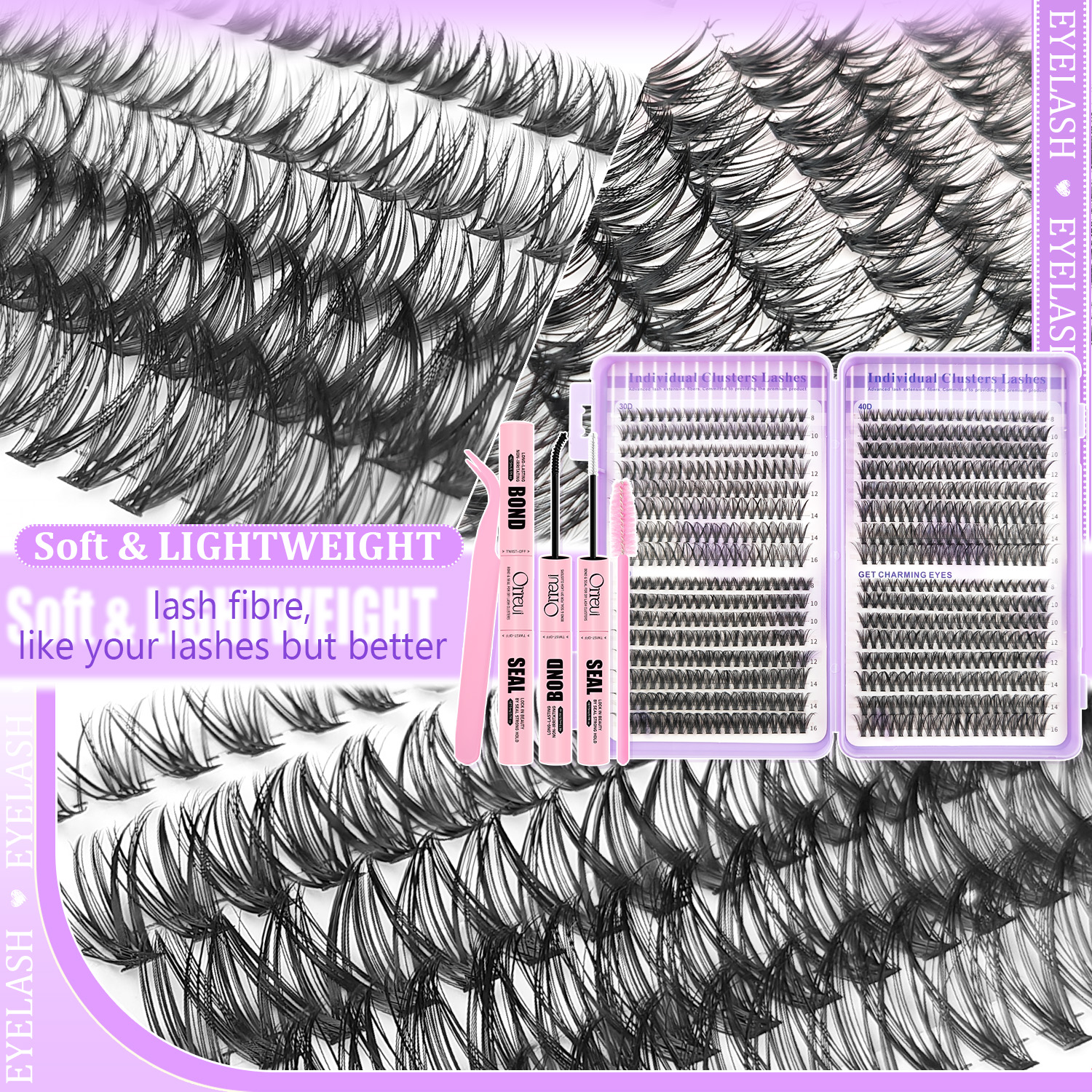 DIYクラスターまつげエクステキット 30D 40D 50D - Eyelash Extension Equipment のレビューと価格