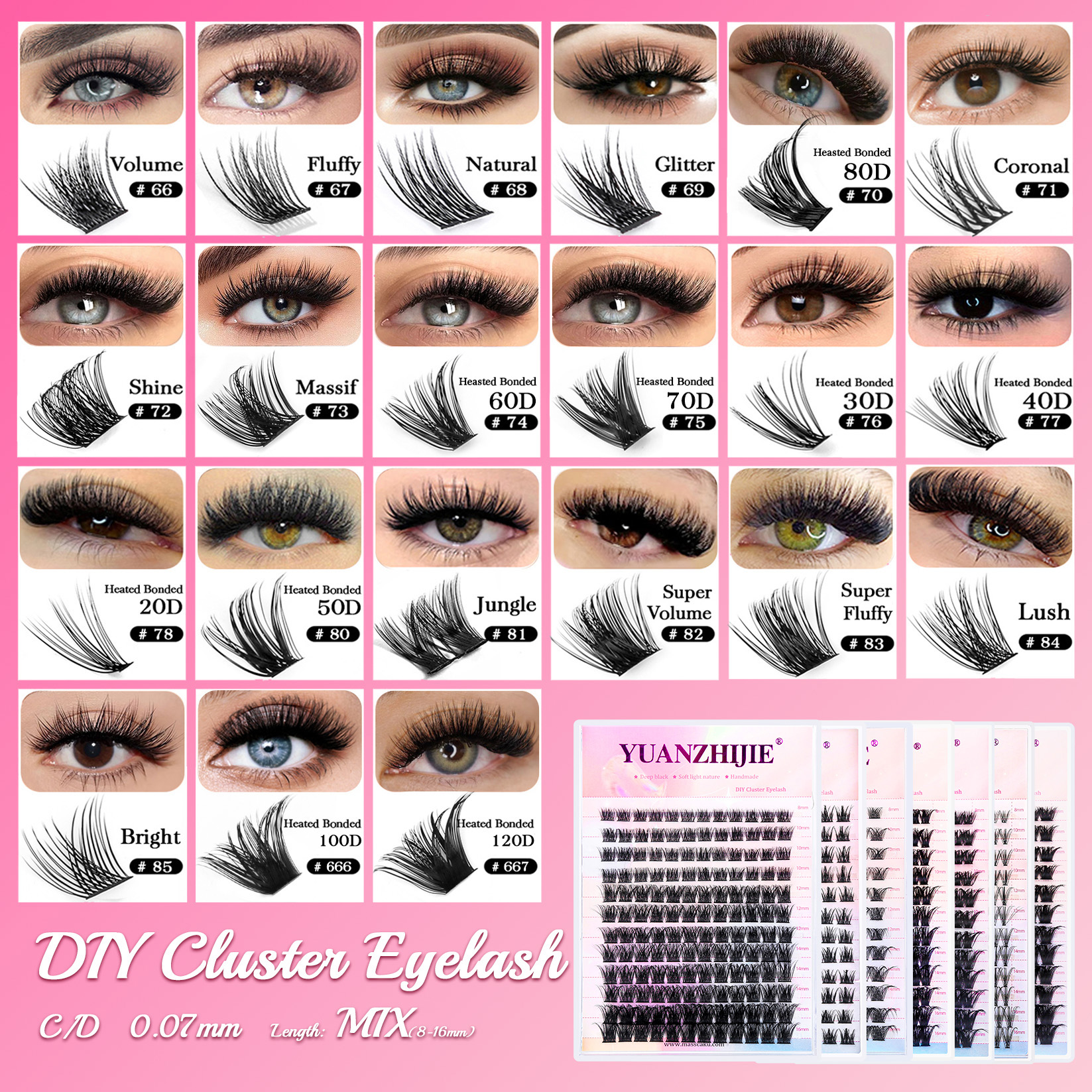 YUANZHIJIE 新しい DIY クラスターつけまつげ防 - Eyelash Extension Supernatural のレビューと価格