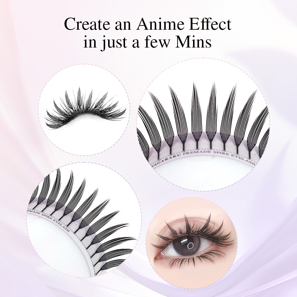 NAGARAKU 既成スパイアまつげ アニメ効果 ソフトプル - Eyelash Extension Anime のレビューと価格