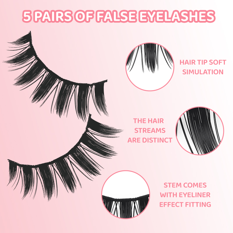 DINGSEN 5ペア マンガ風つけまつげ ソフトで自然なロ - Eyelash Extension Anime のレビューと価格