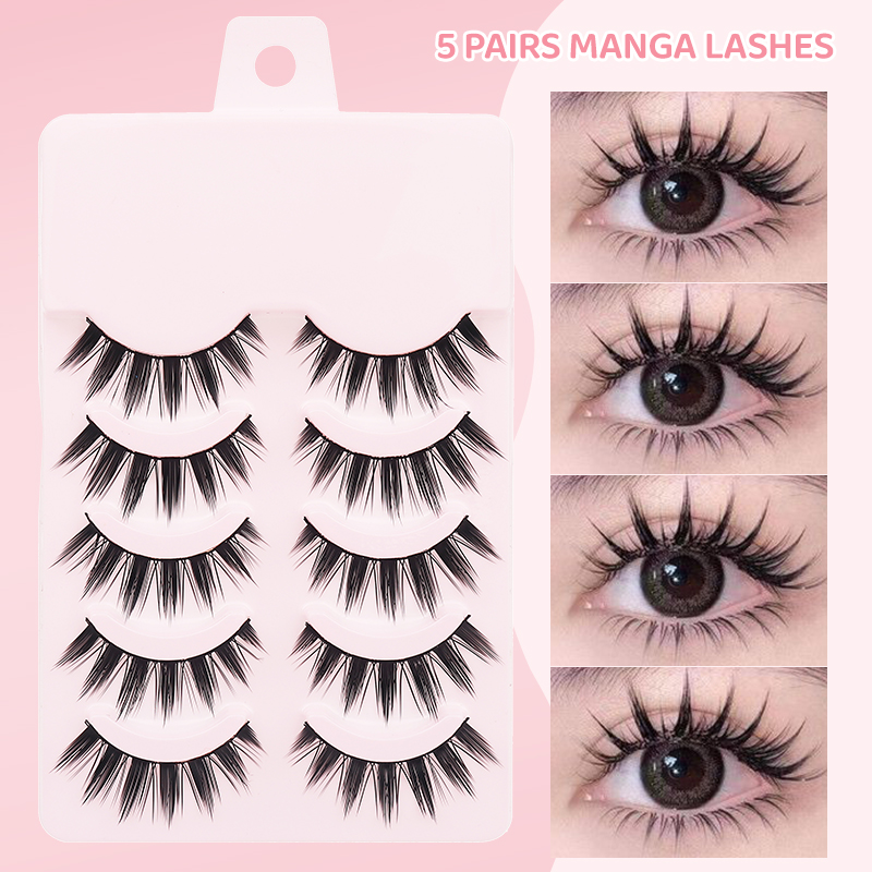 DINGSEN 5ペア マンガ風つけまつげ ソフトで自然なロ - Eyelash Extension Anime のレビューと価格