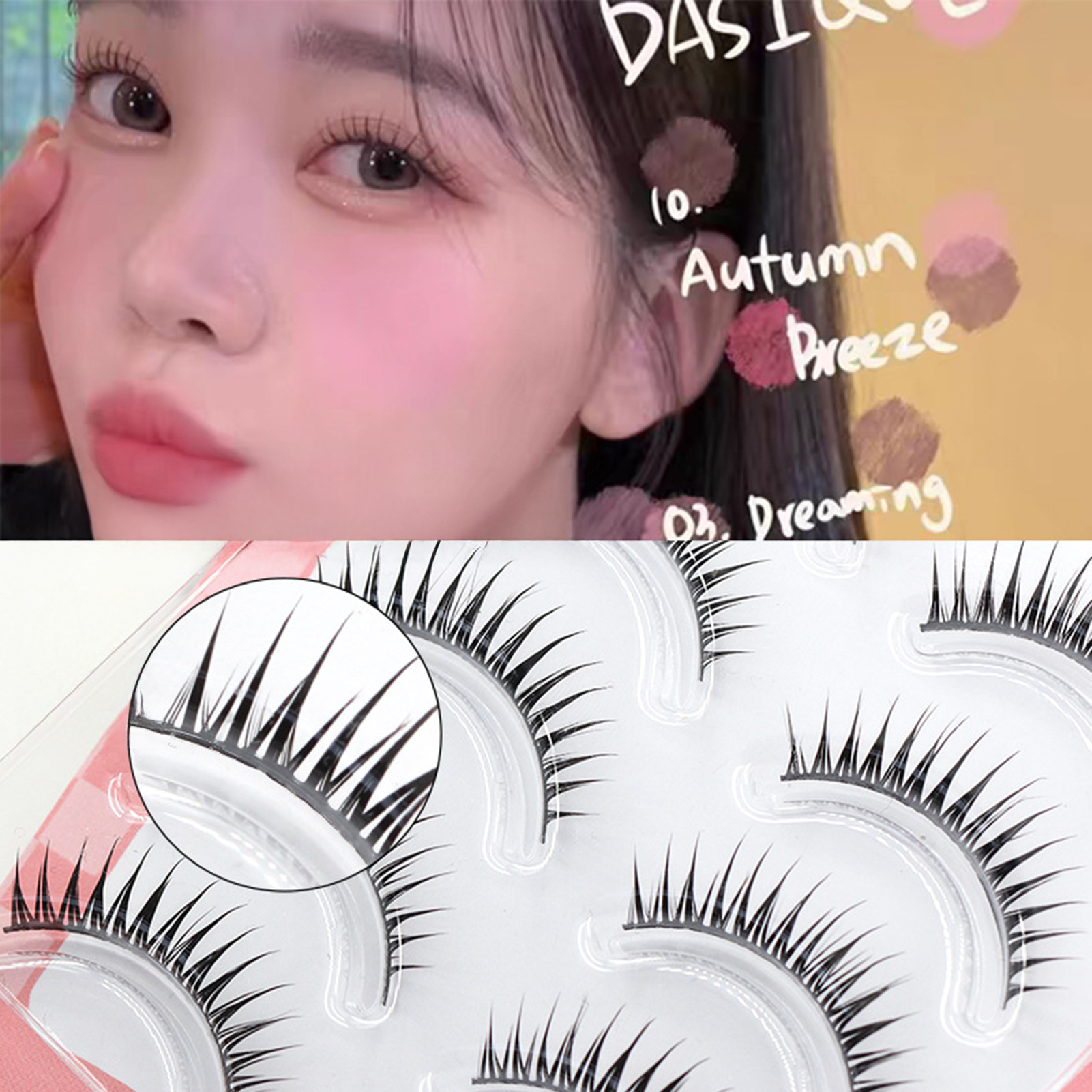 5ペアのストリップウィスピーつけまつげ、ナチュラルなストリッ - Eyelash Extension Korean Style のレビューと価格