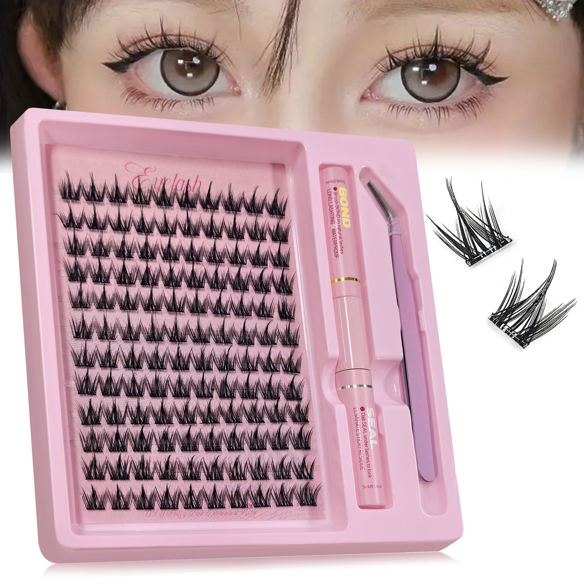 120 クラスター DIY まつげエクステンションキット、1 - Eyelash Extension Equipment のレビューと価格