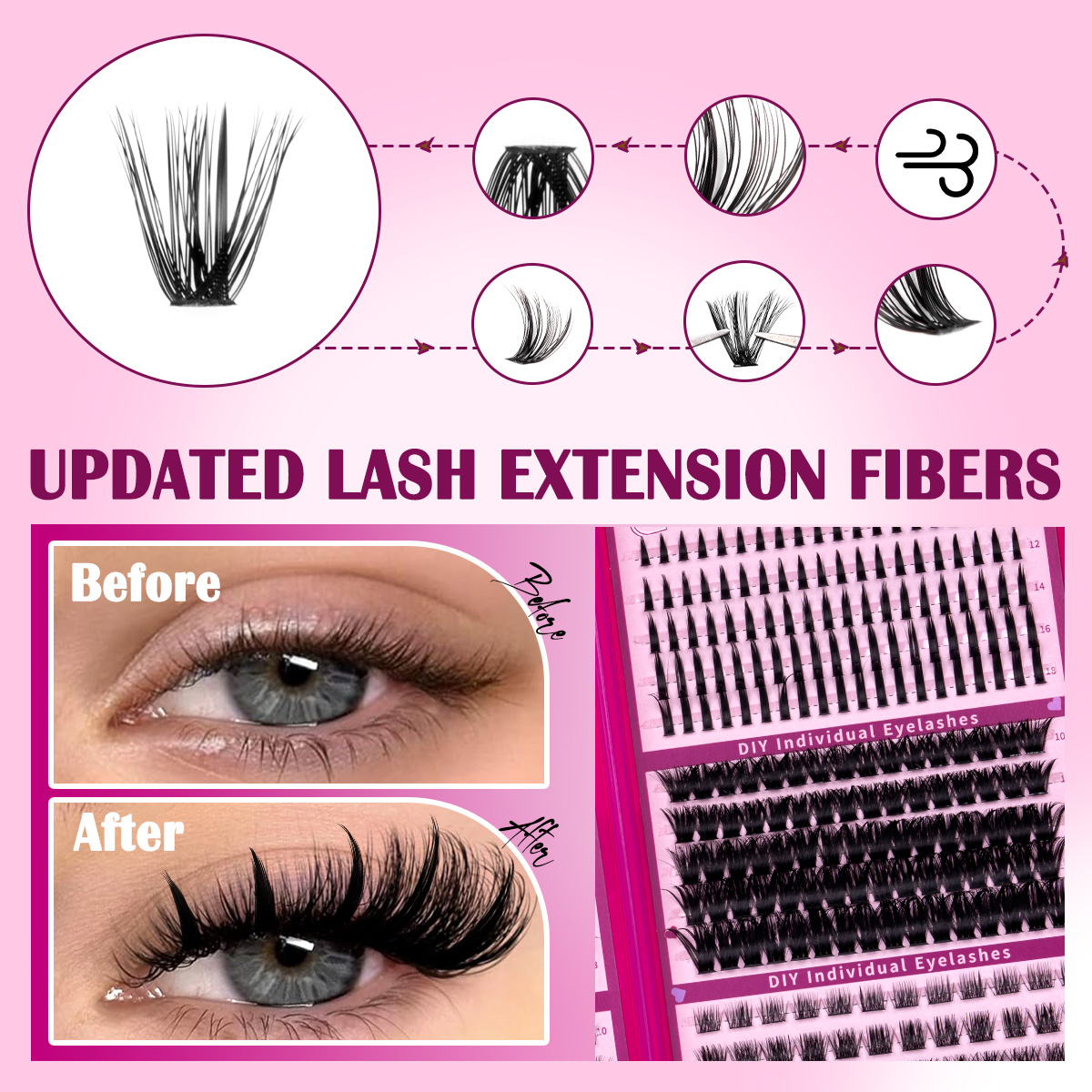 DIYまつげクラスターキット 大容量 ソフトラッシュ フェイ - Eyelash Extension Equipment のレビューと価格