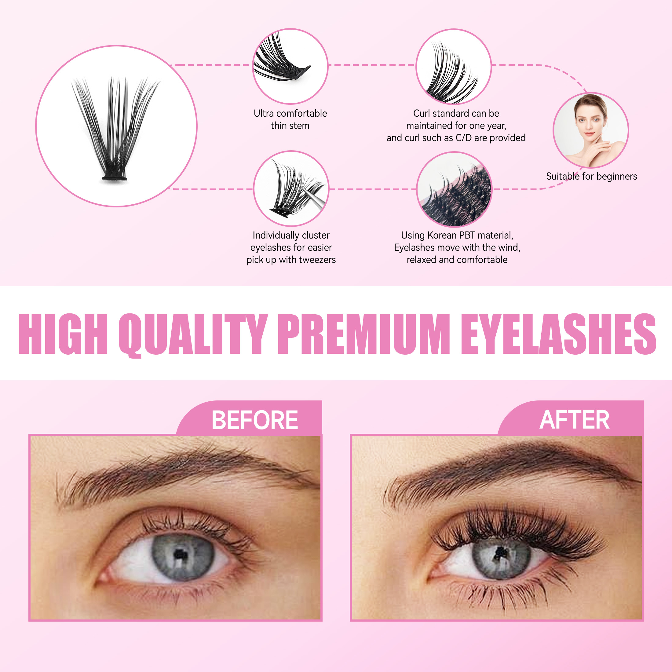 DIYまつげエクステキット まつげ 40D 8-16mm 2 - Eyelash Extension Equipment のレビューと価格