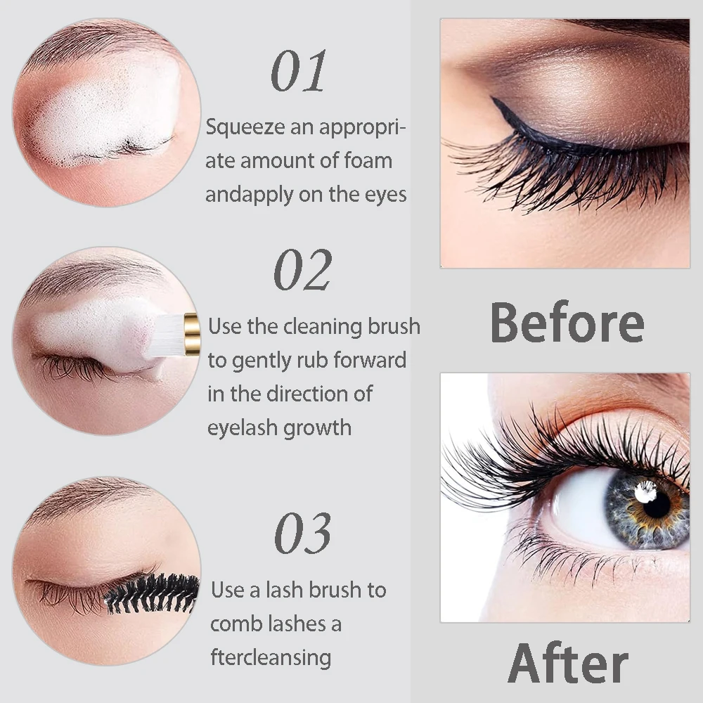 まつげ用空ポンプボトル,シャンプーケア,化粧道具,トラベルフ - Eyelash Extension Foam Cleanser のレビューと価格
