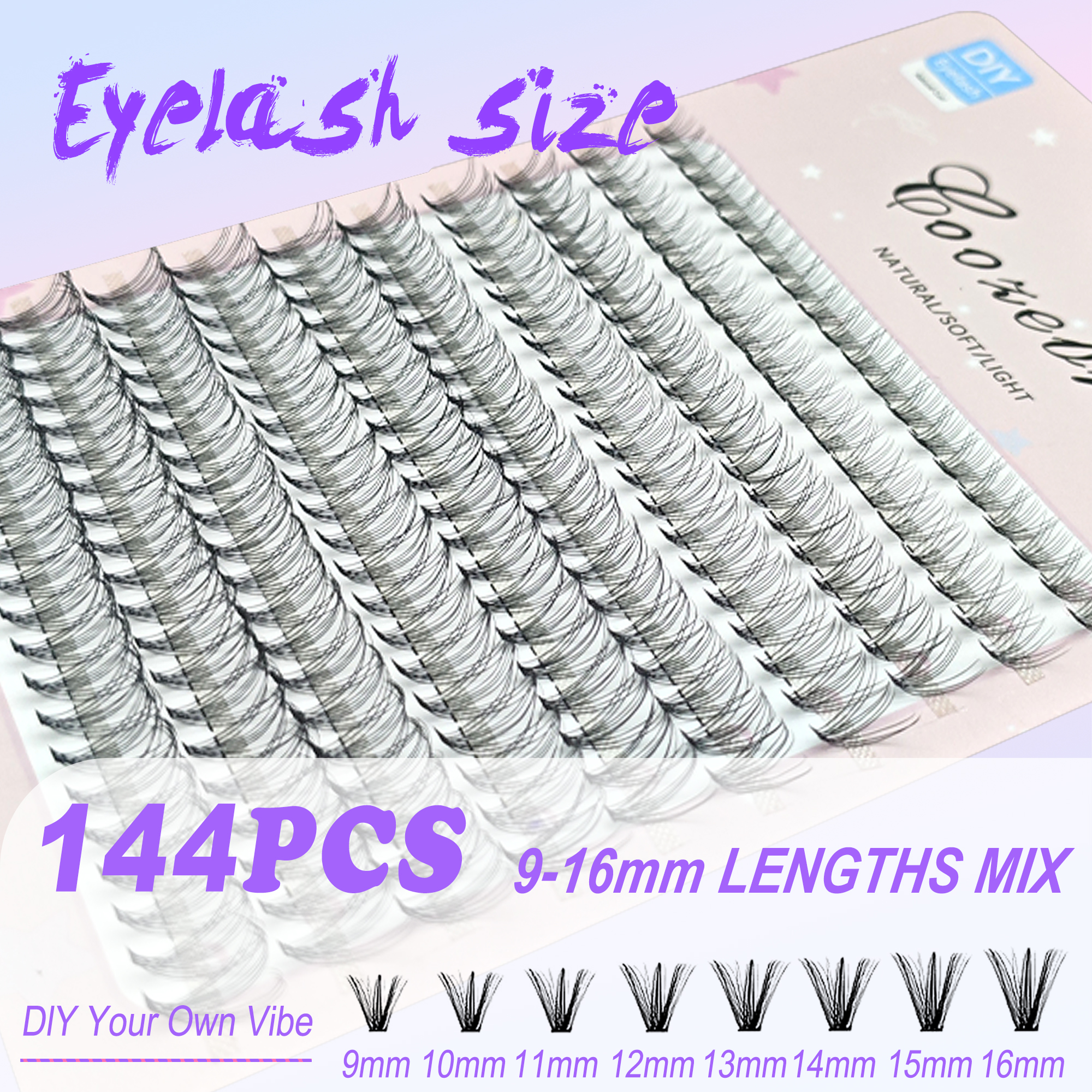 個別まつげクラスター D カールミックスラッシュクラスター  - Eyelash Extension Supernatural のレビューと価格
