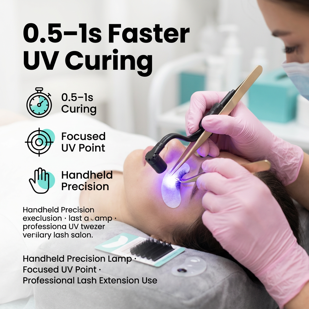 UVまつげピンセットライト 2W ヒートレスLEDライト U - Video Eyelash Extension のレビューと価格