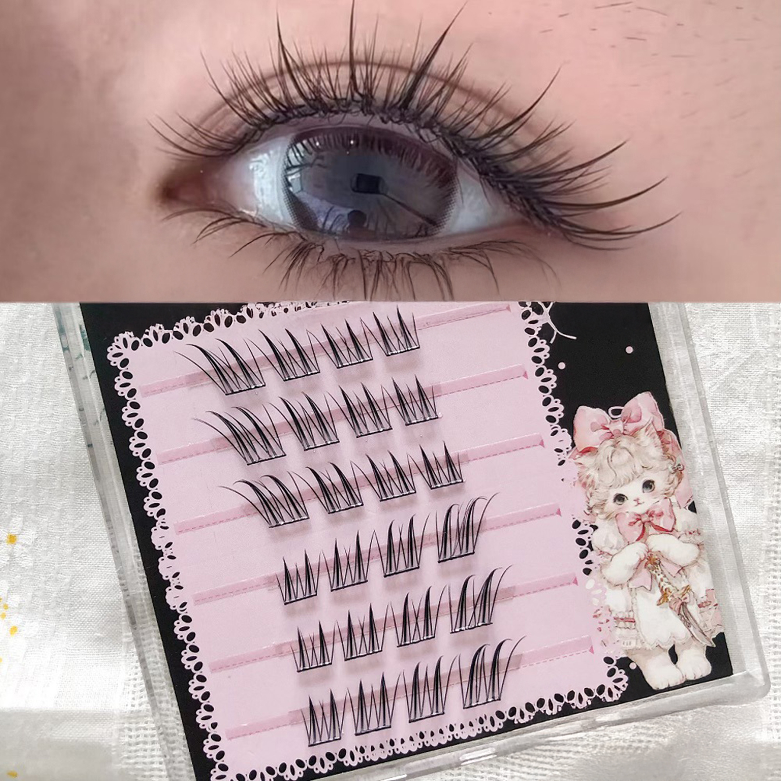6/10/20 行フォックスつけまつげ接着剤不要ナチュラルボ - Eyelash Extension Anime のレビューと価格