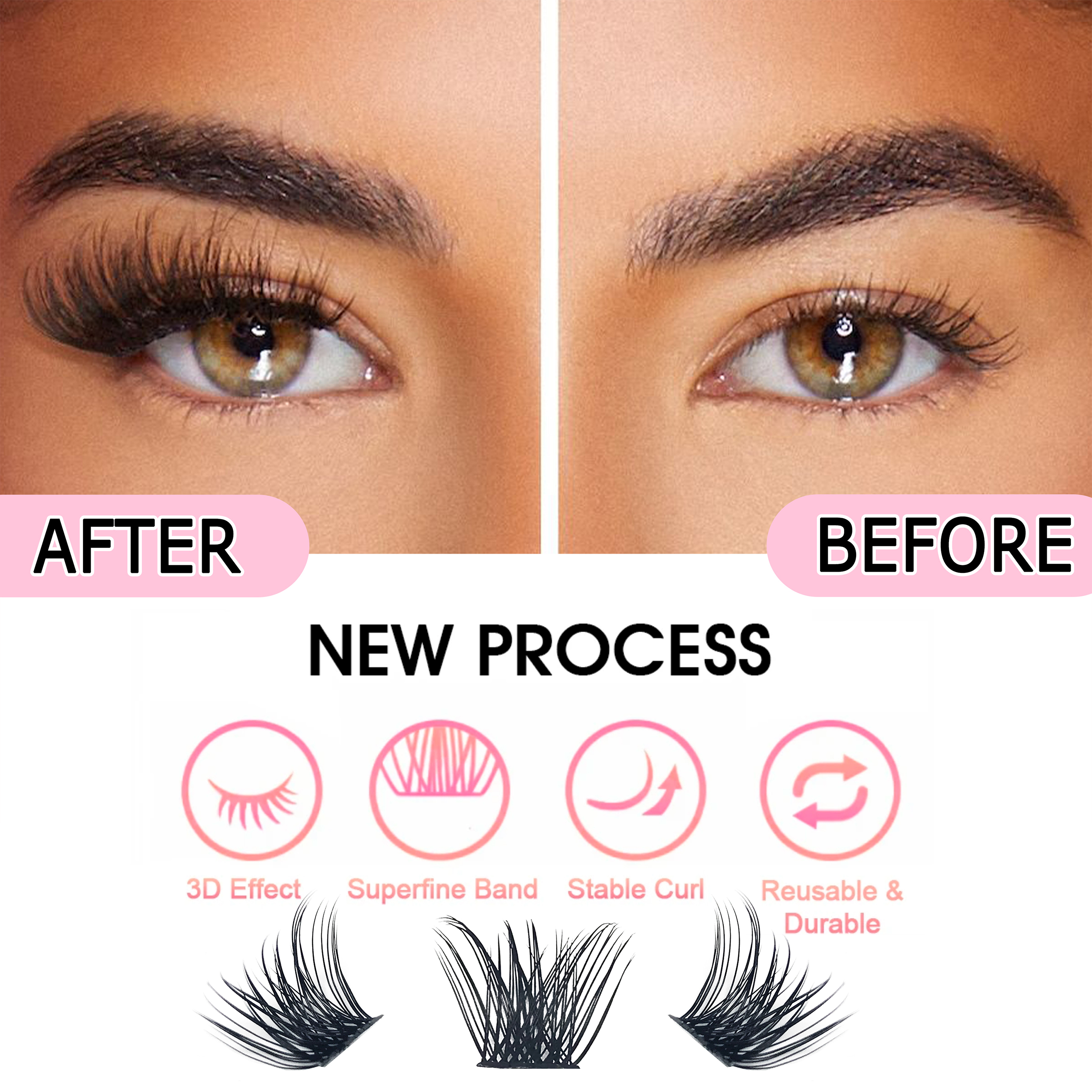 CoMango ルースラッシュクラスター 144 個 C/D - Eyelash Extension Anime のレビューと価格