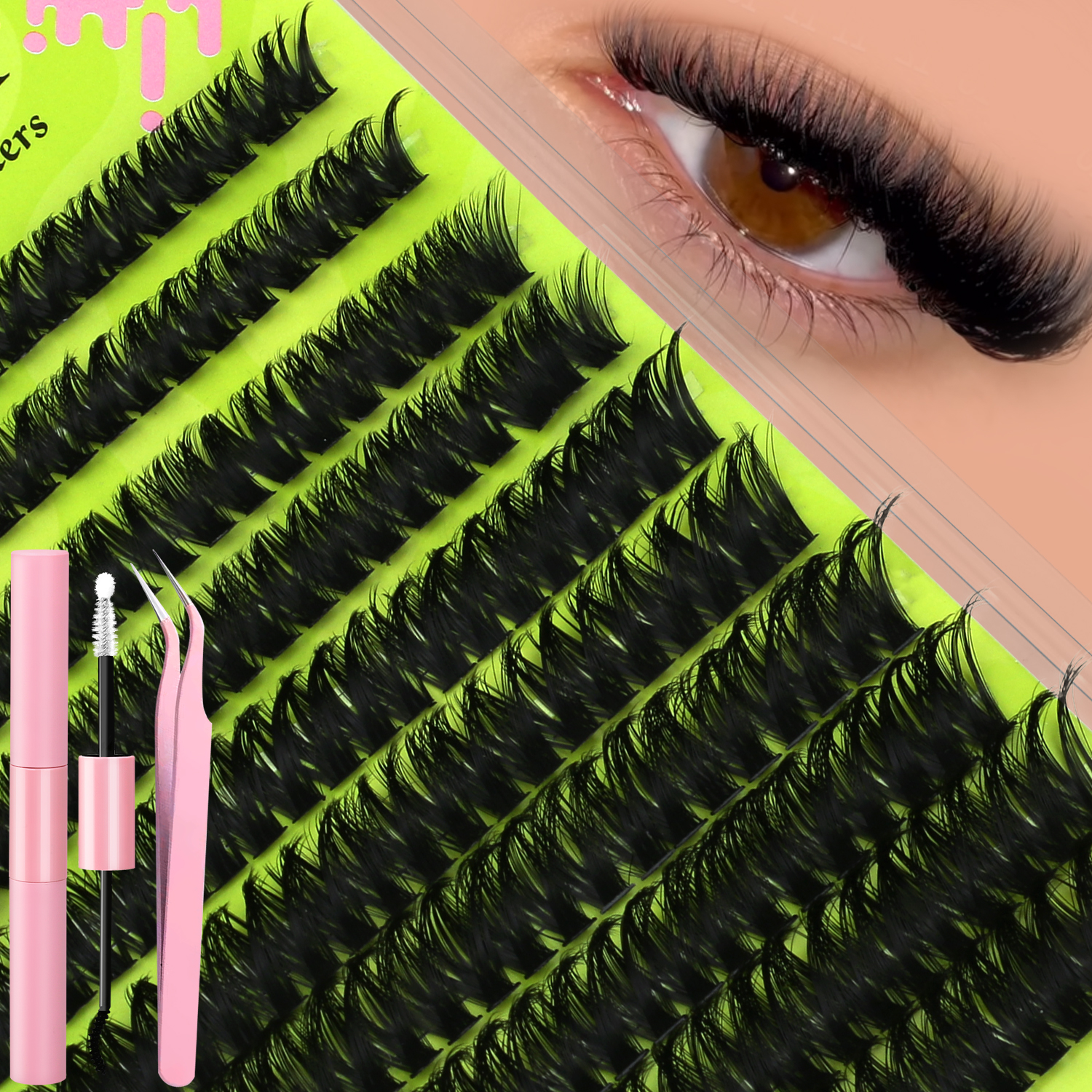 GROINNEYA 厚いまつげクラスターセット DIY ふわ - Eyelash Extension Equipment のレビューと価格