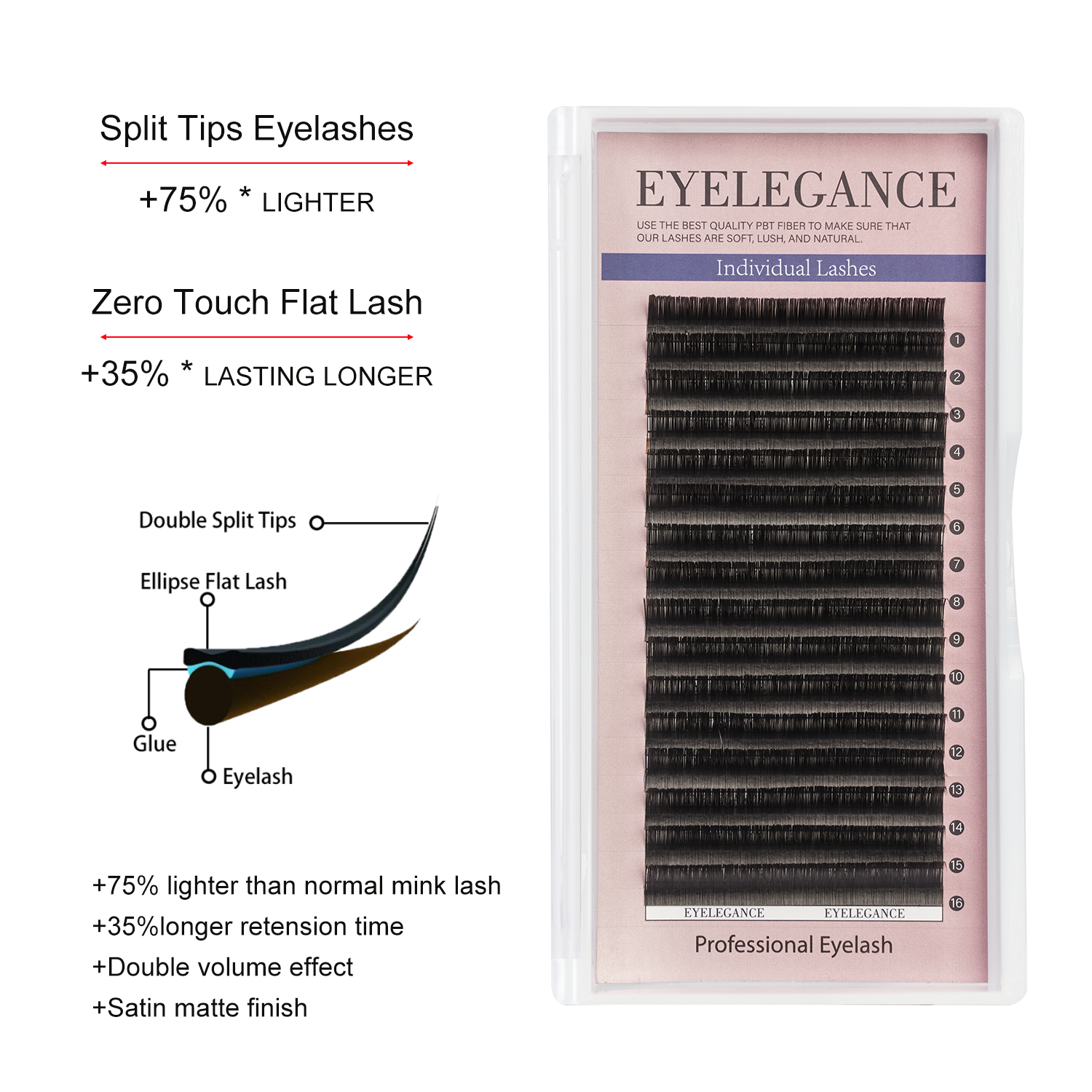EYELEGAANCE 16列フラットつけまつげ（ブリスター - Eyelash Extension Qc のレビューと価格
