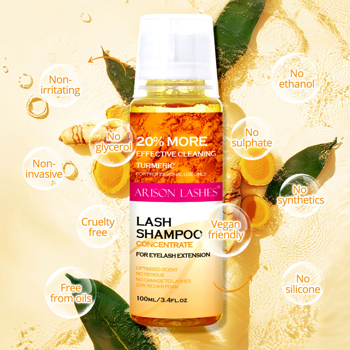 アリソン 100ml まつげシャンプー濃縮液 無刺激 まつげ - Eyelash Extension Foam Cleanser のレビューと価格